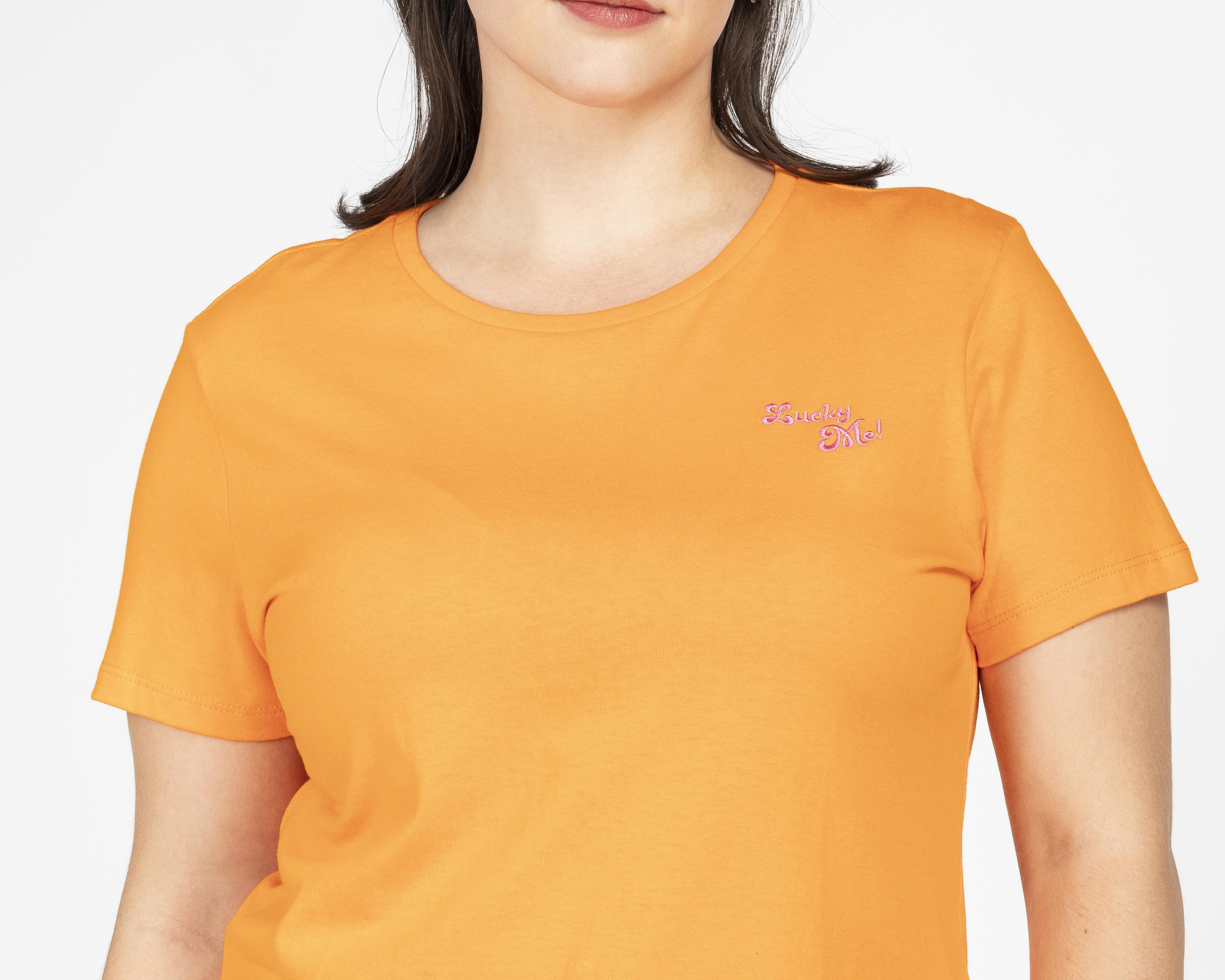 Foto 4 | Playera Lucky Star Manga Corta Anaranjada