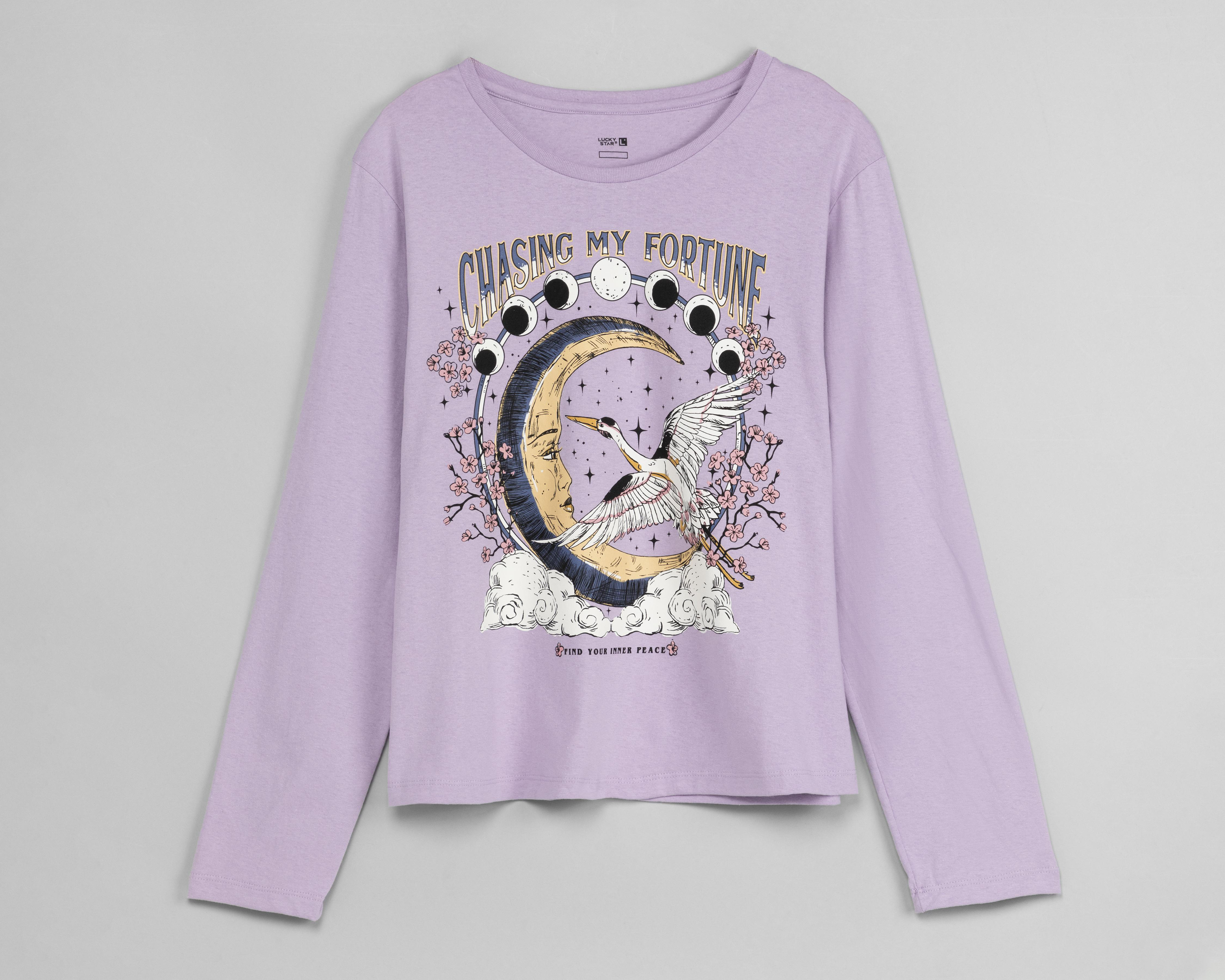 Foto 1 | Playera Lucky Star Lila Manga Larga