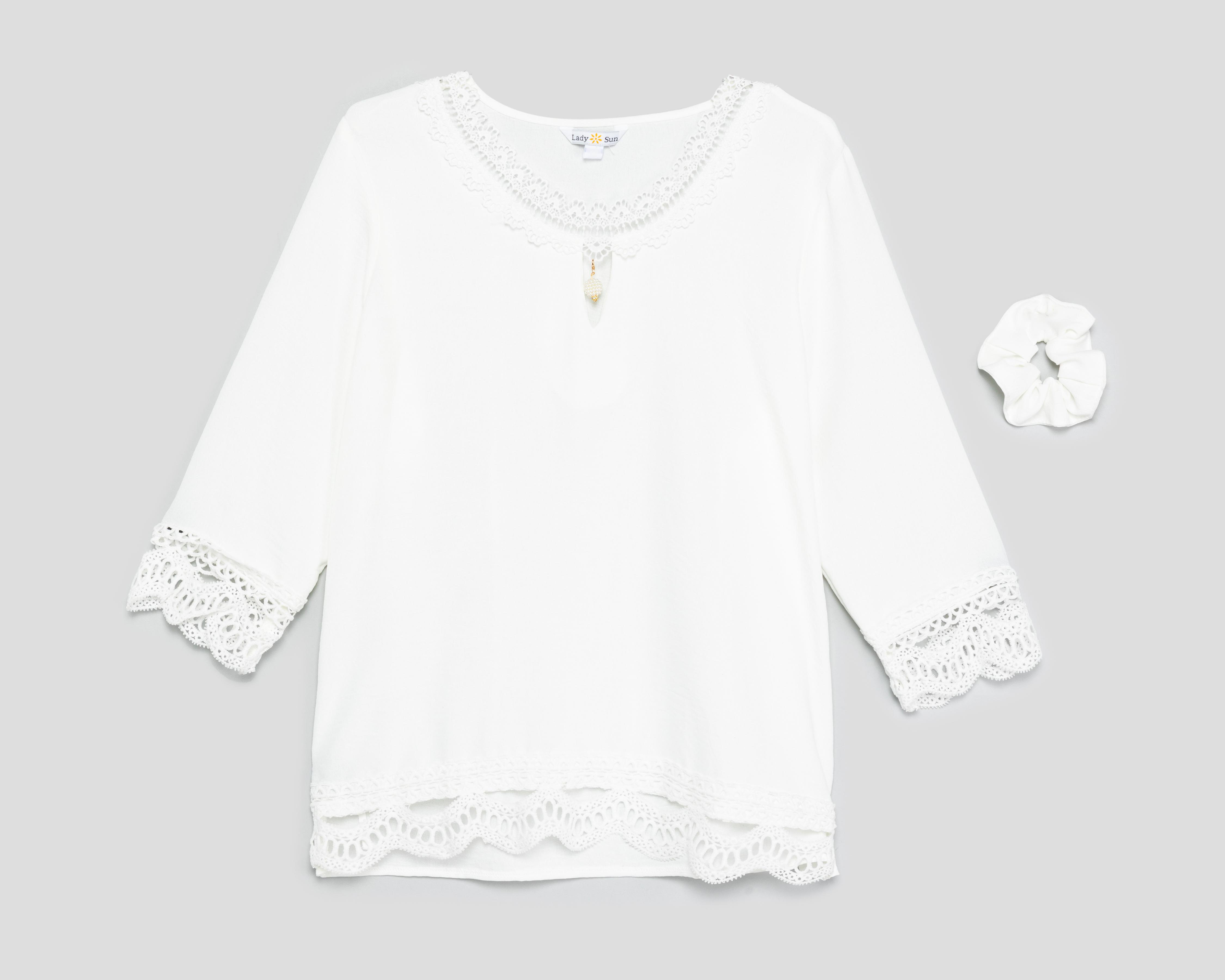 Foto 2 pulgar | Blusa Blanca Lady Sun para Mujer