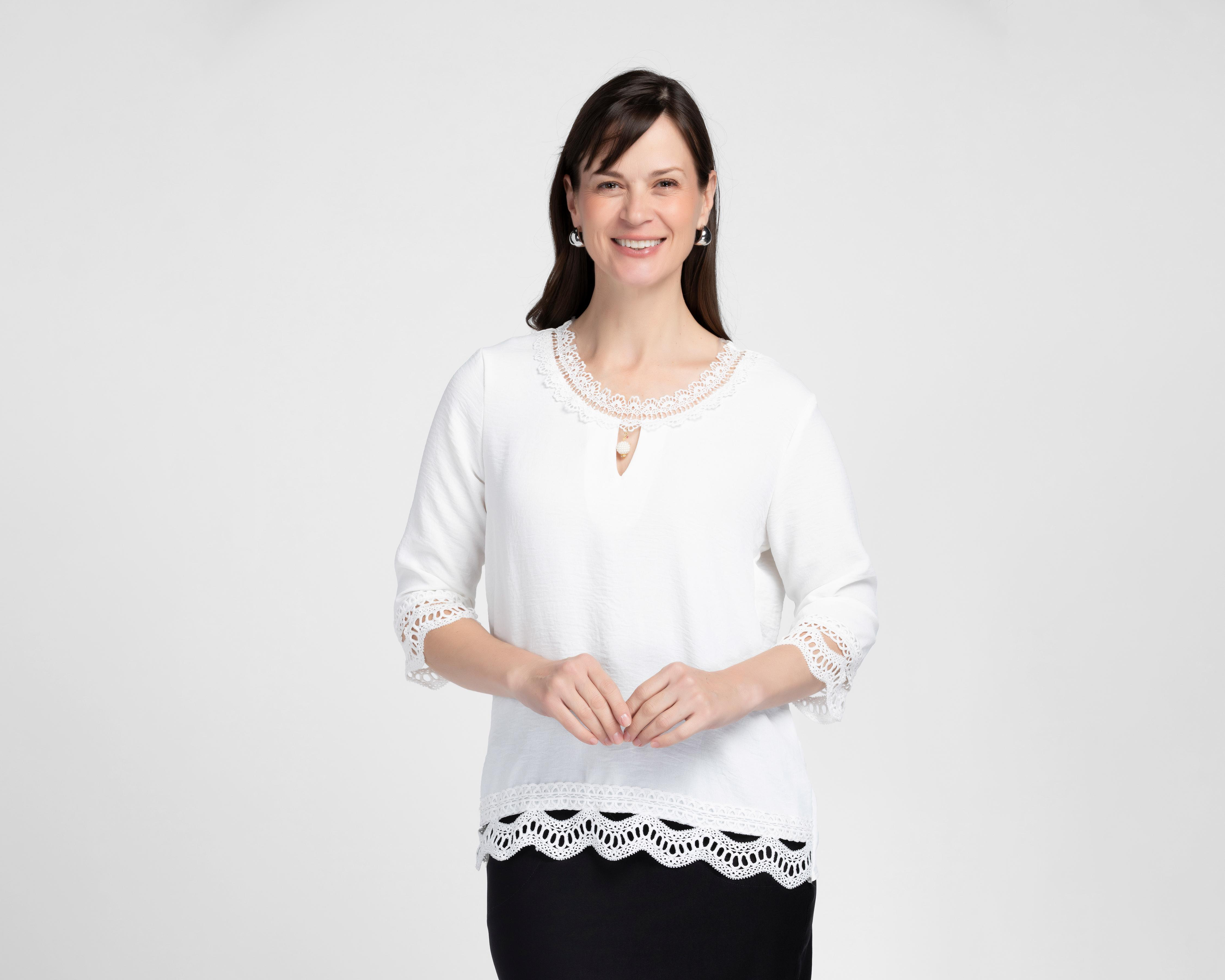 Foto 3 pulgar | Blusa Blanca Lady Sun para Mujer