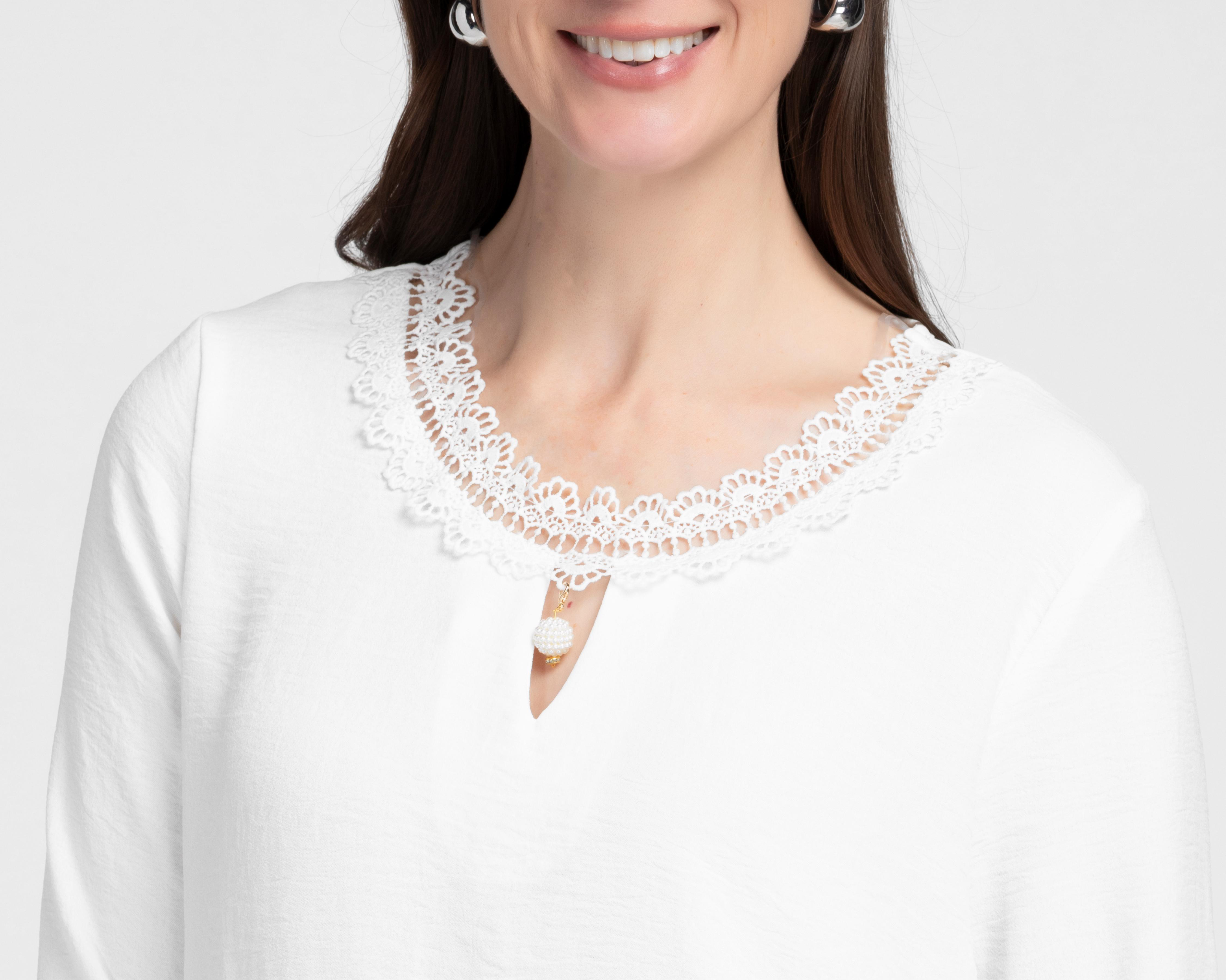 Foto 5 | Blusa Blanca Lady Sun para Mujer