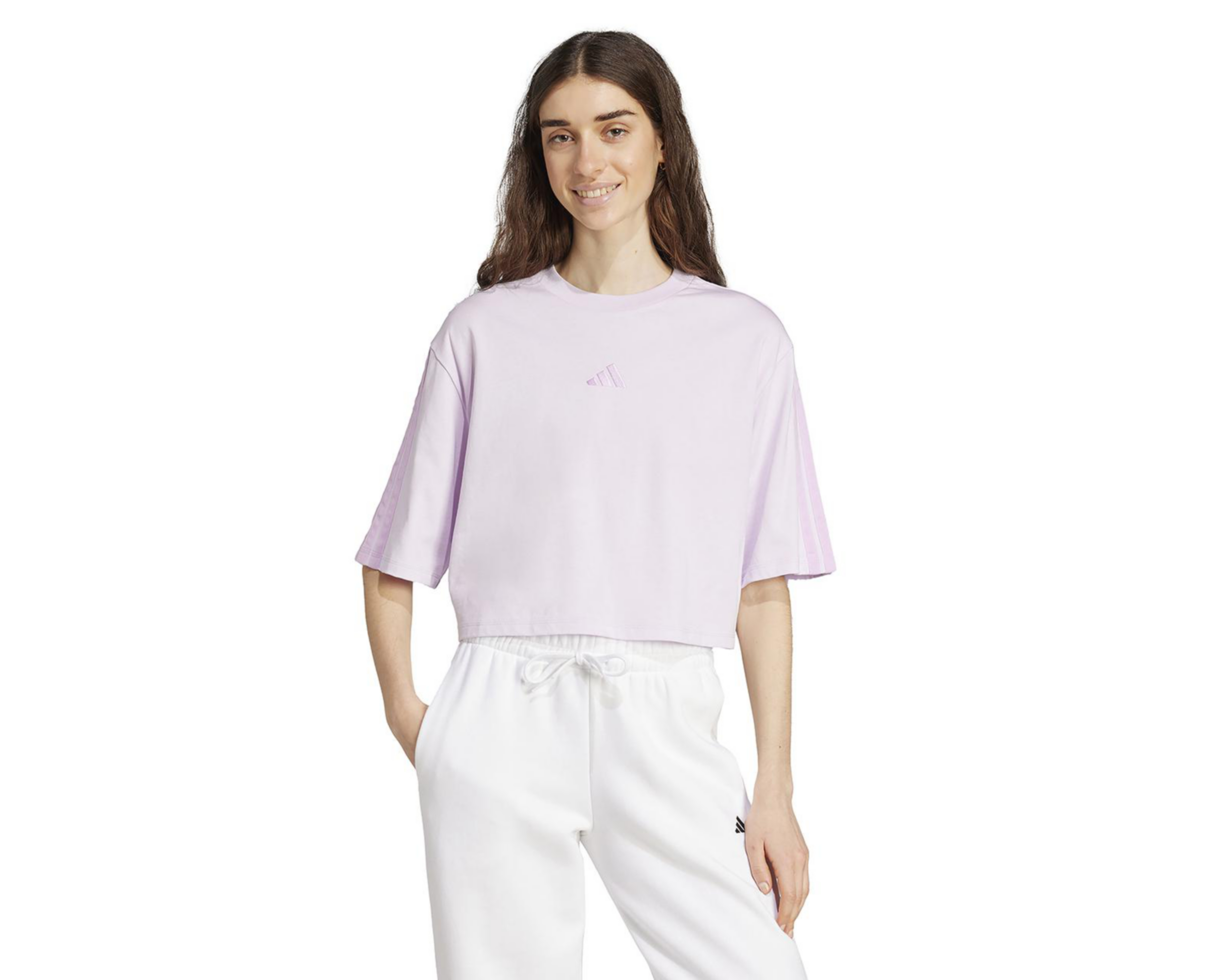 Playera Deportiva Adidas Essentials 3-Stripes Cotton Loose para Mujer