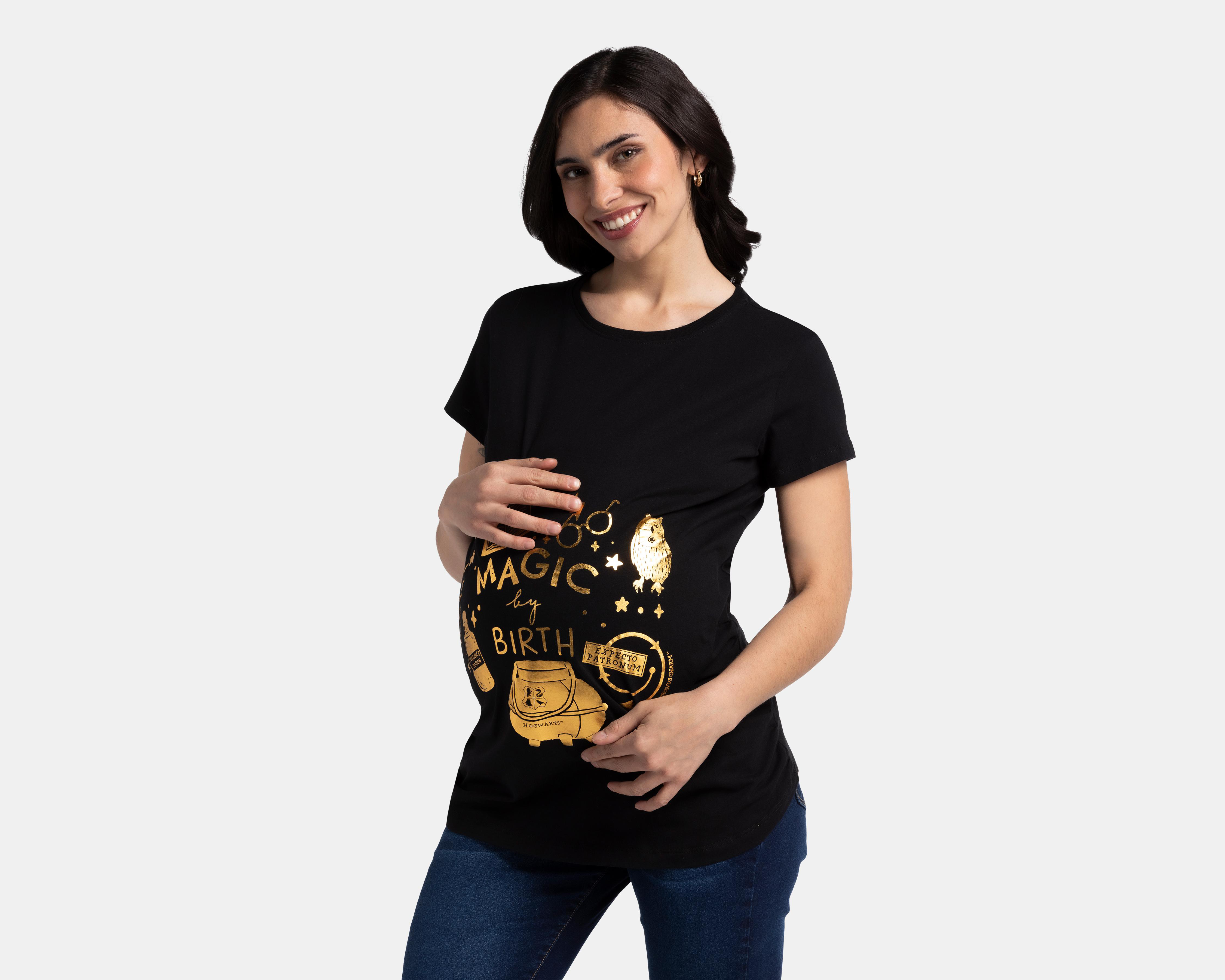 Foto 2 pulgar | Playera de Maternidad Harry Potter Manga Corta