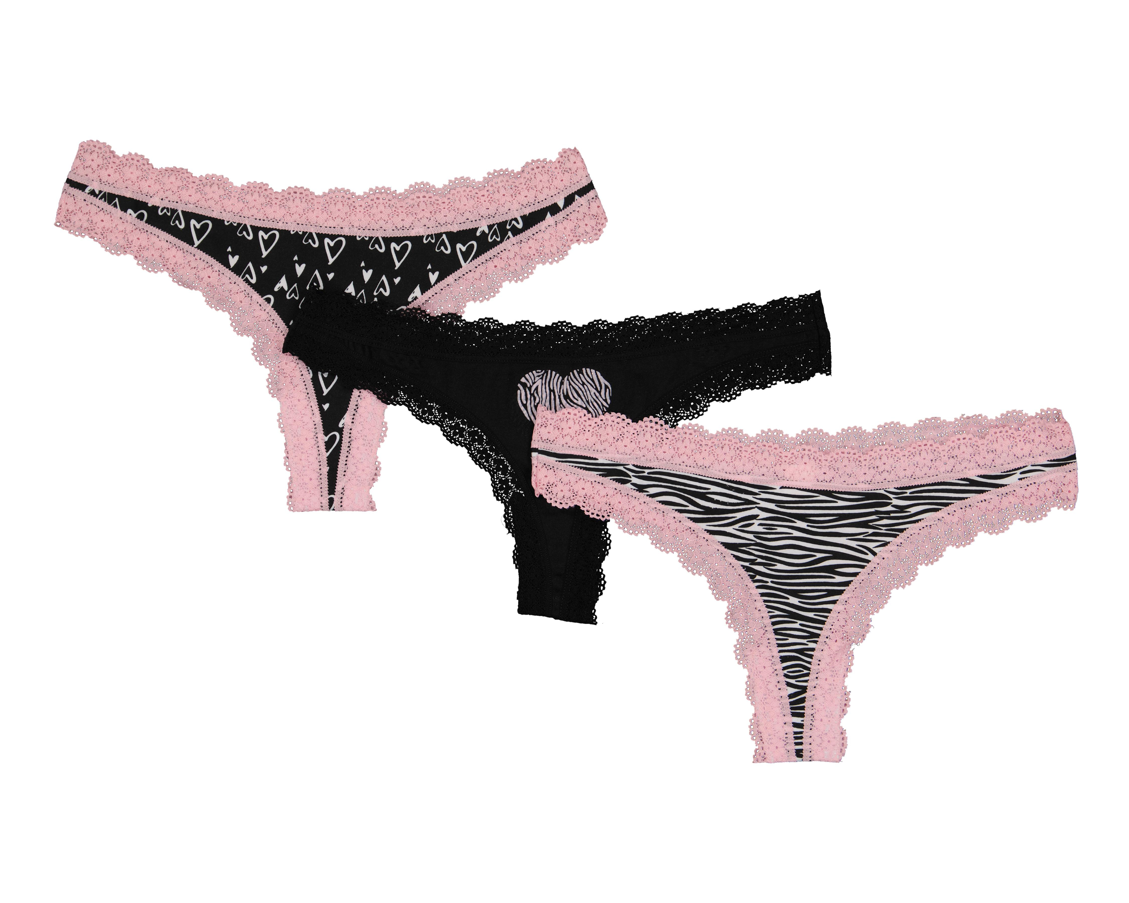 Foto 2 pulgar | Tanga con Encaje Lovest para Mujer 3 Piezas