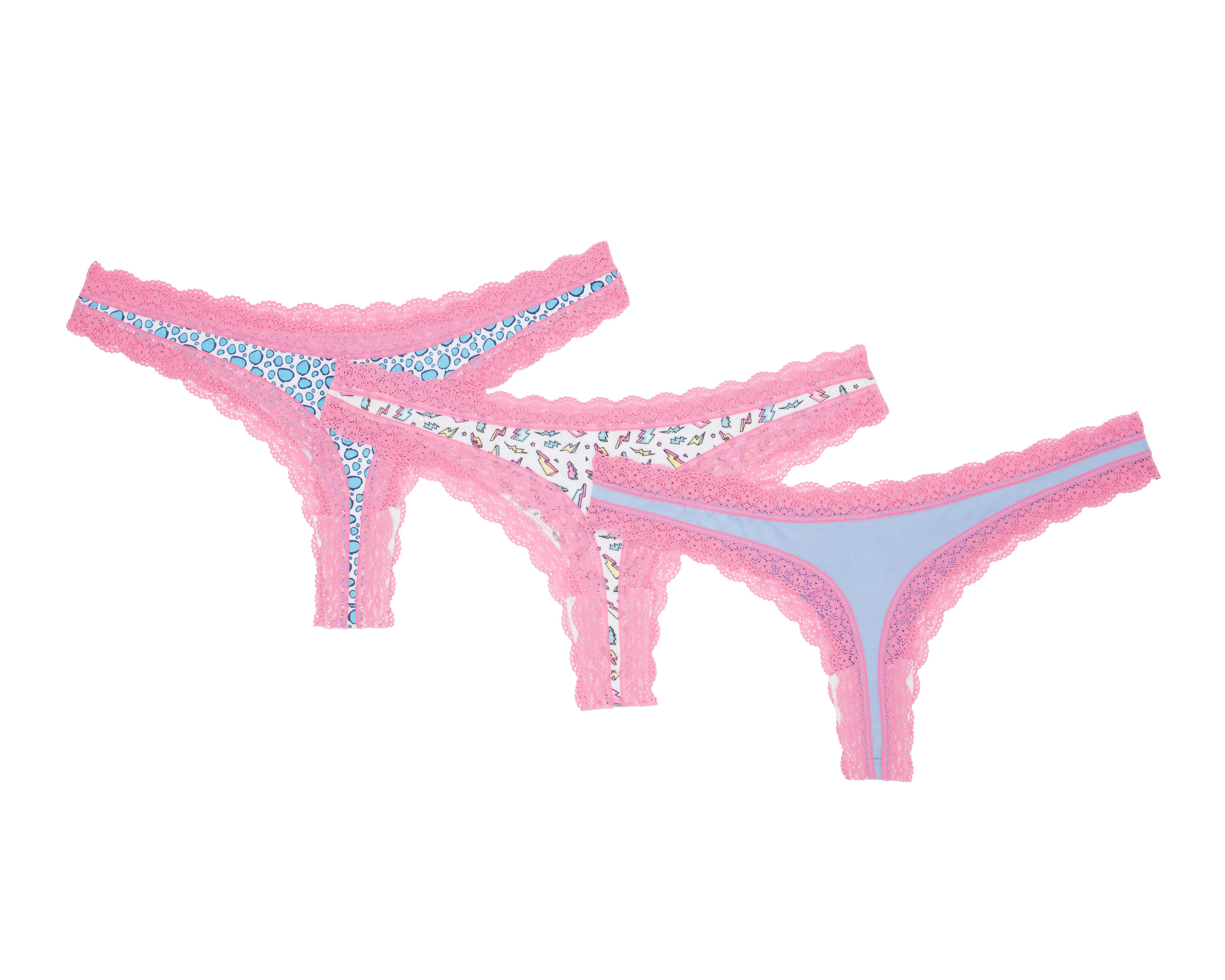 Foto 3 pulgar | Tanga con Encaje Lovest para Mujer 3 Piezas