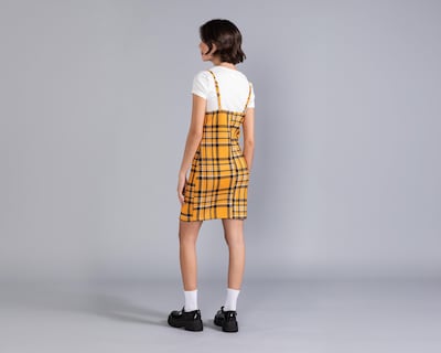 Foto 3 | Vestido Casual Strona de Tirantes a Cuadros con Playera para Mujer