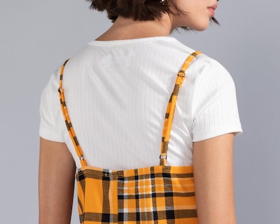 Foto 5 | Vestido Casual Strona de Tirantes a Cuadros con Playera para Mujer