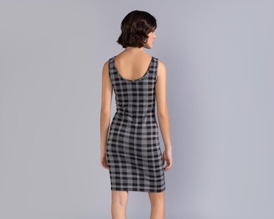 Foto 3 | Vestido Casual Strona de Tirantes a Cuadros con Cuello Redondo para Mujer