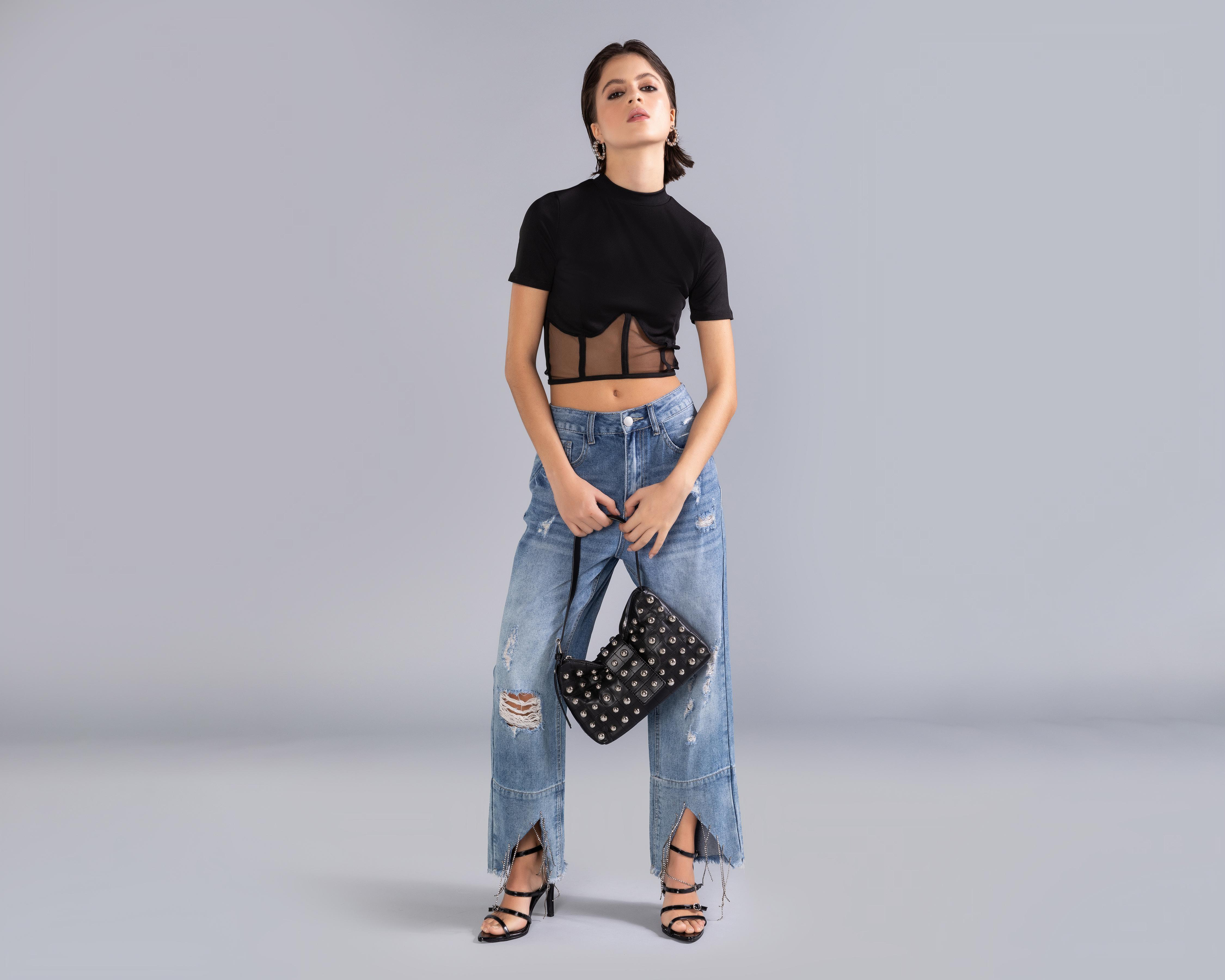 Playera Strona con Panel de Mesh para Mujer