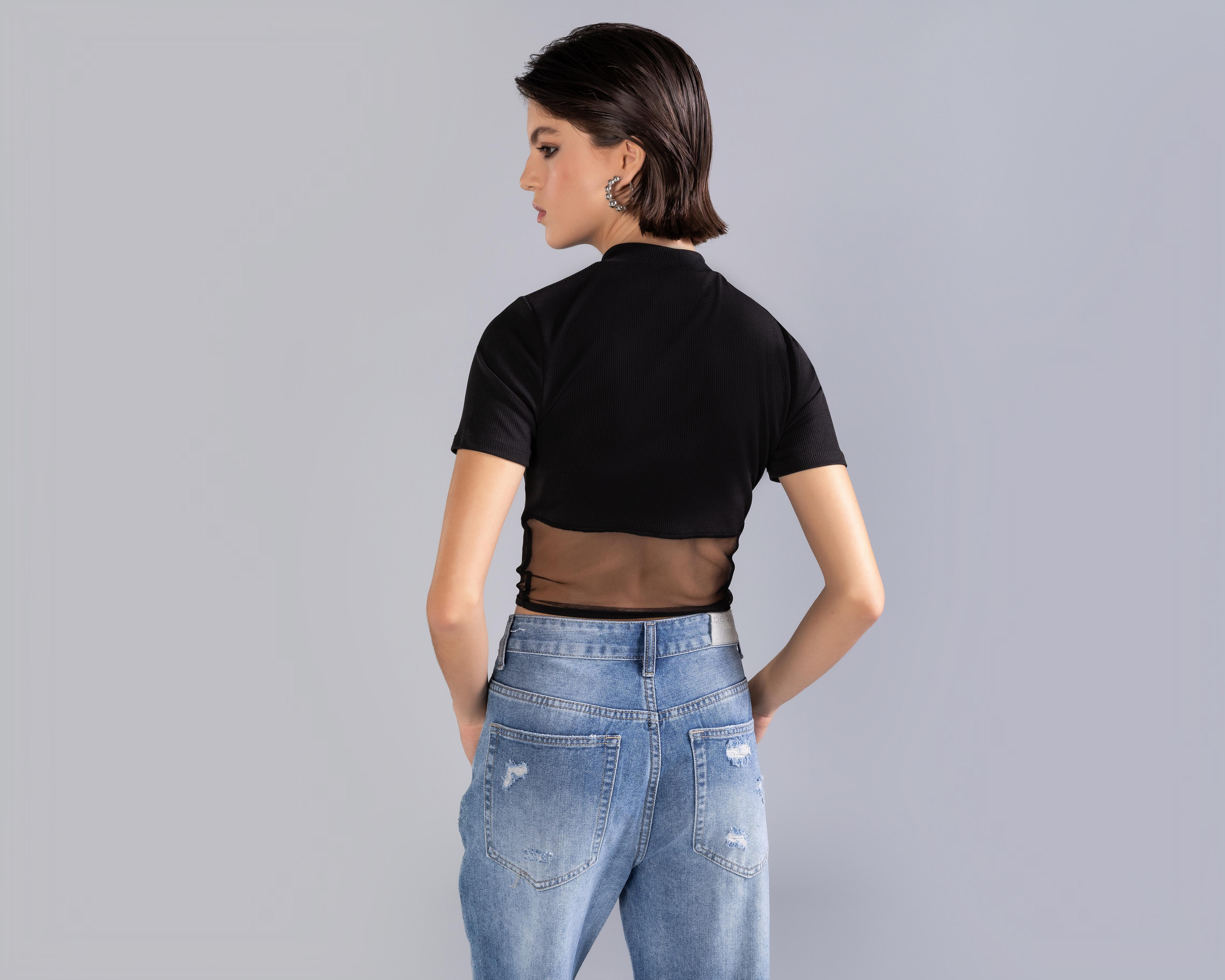 Foto 3 pulgar | Playera Strona con Panel de Mesh para Mujer