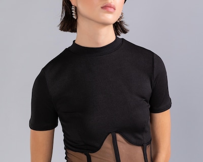 Foto 5 | Playera Strona con Panel de Mesh para Mujer