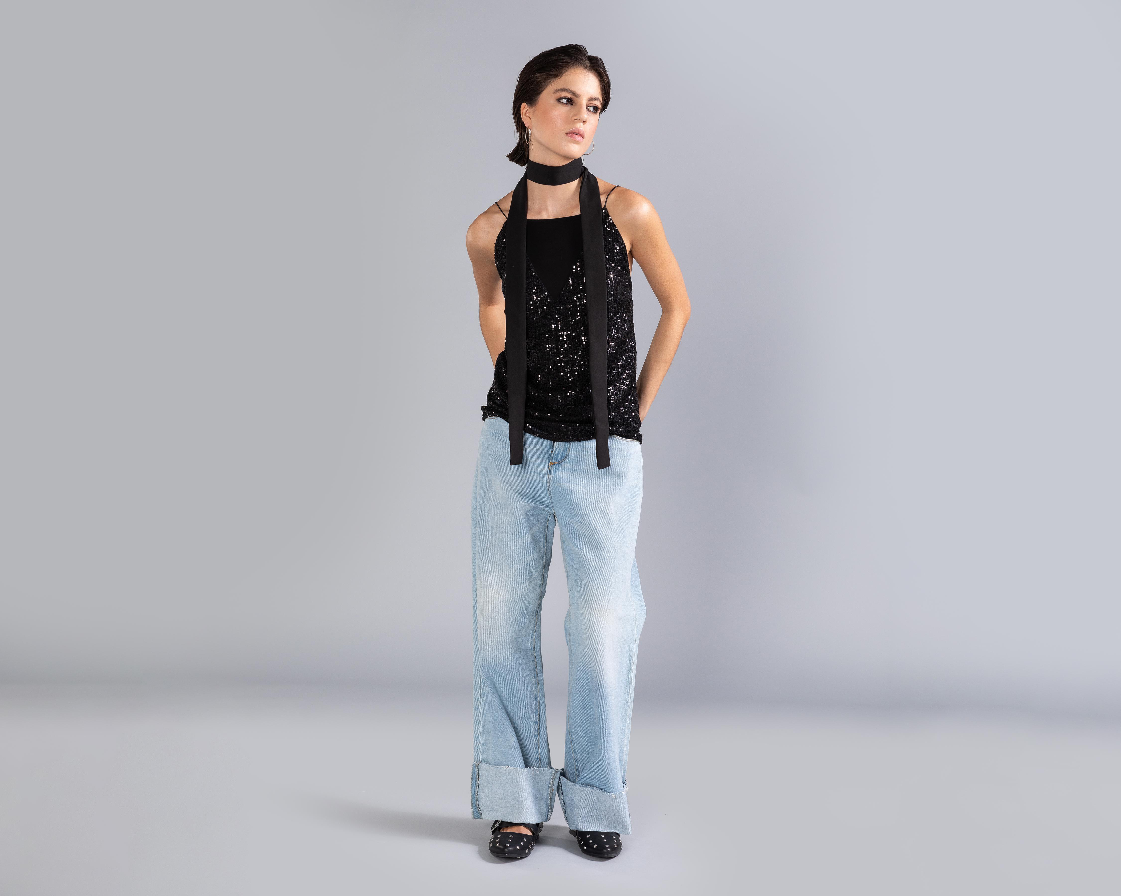 Foto 2 pulgar | Blusa Strona con Lentejuelas para Mujer