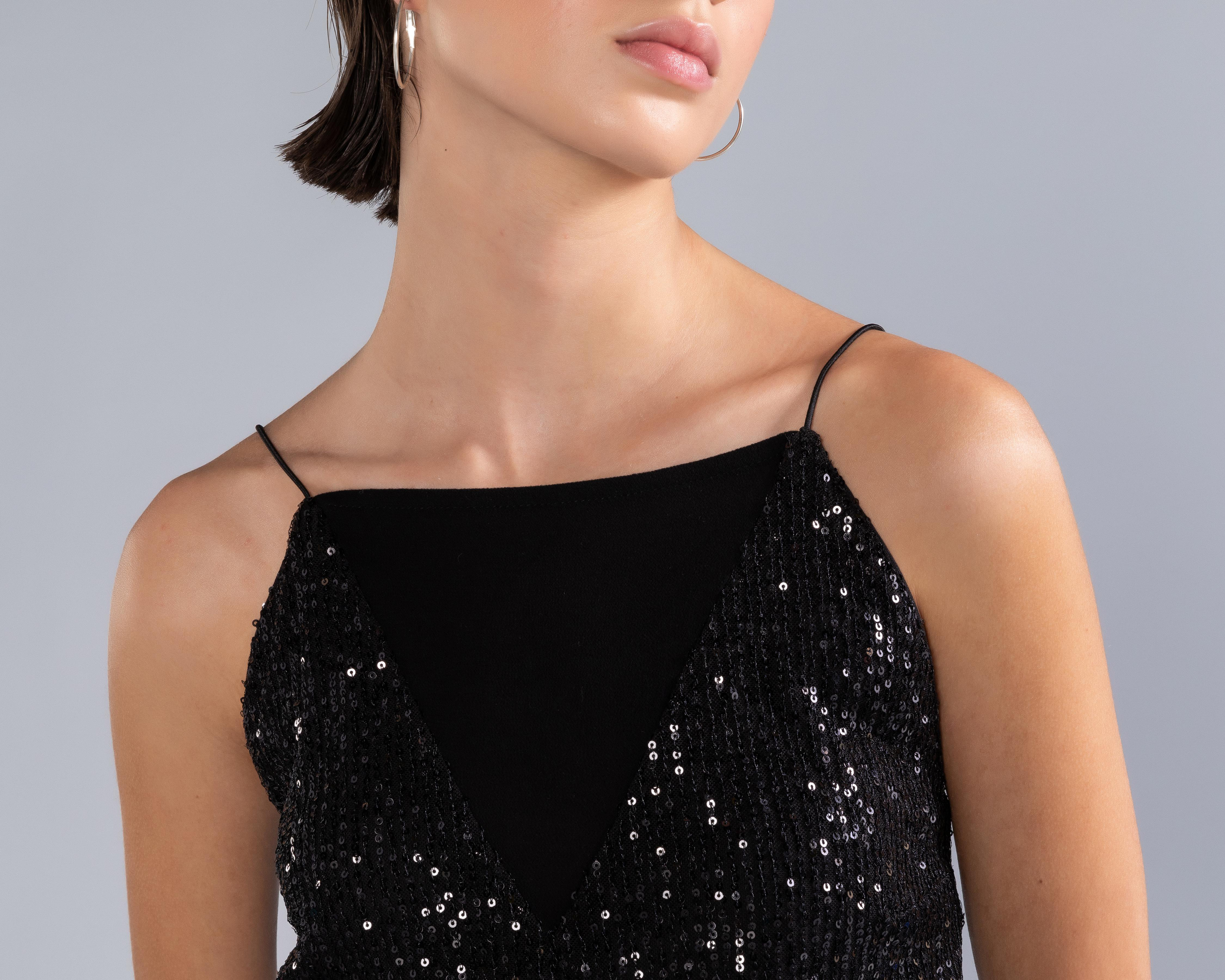 Foto 5 pulgar | Blusa Strona con Lentejuelas para Mujer