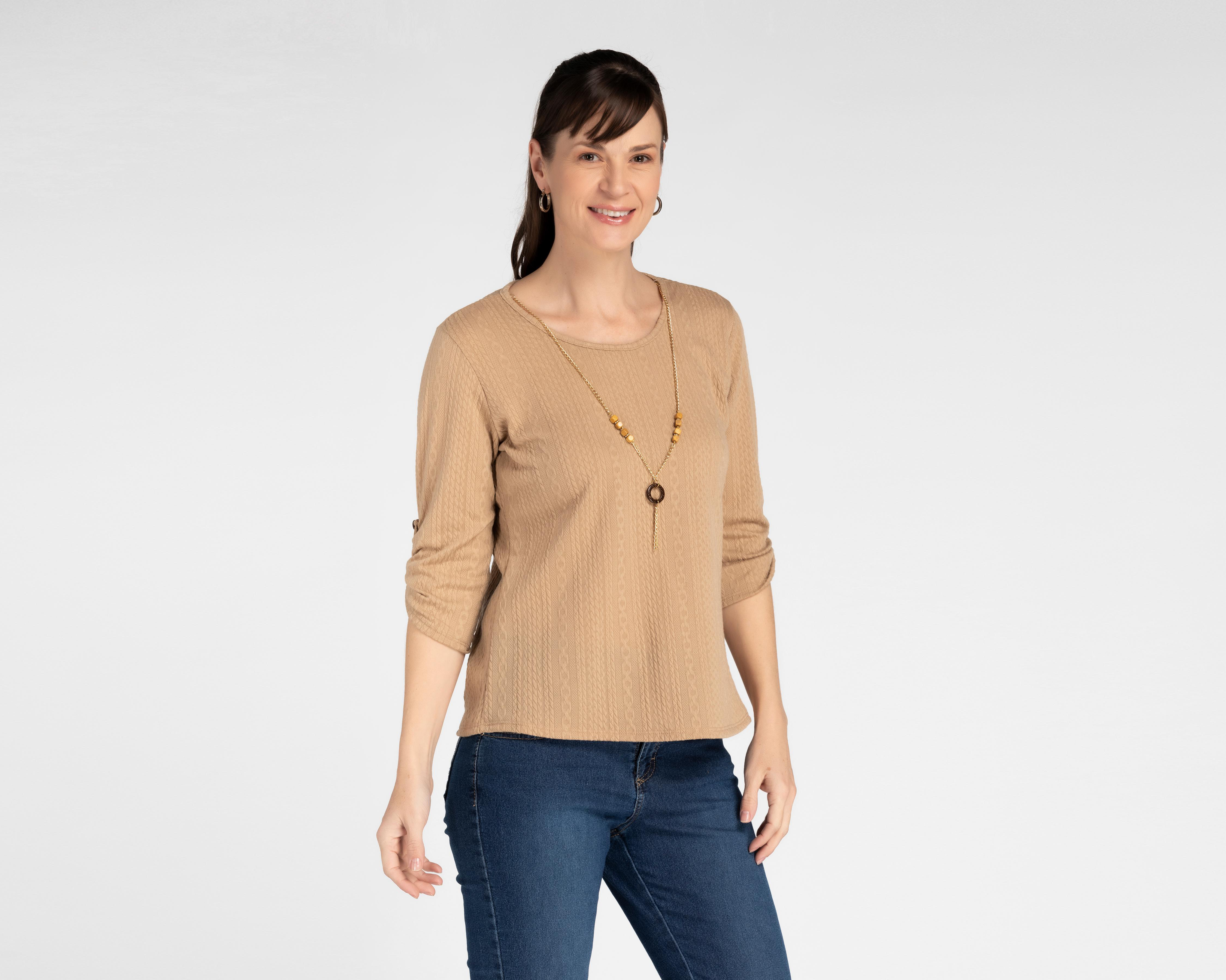 Blusa Sahara Manga 3/4 con Collar