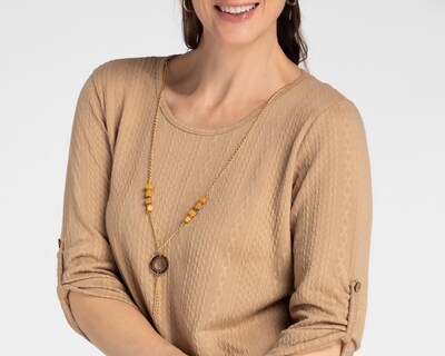 Foto 4 | Blusa Sahara Manga 3/4 con Collar