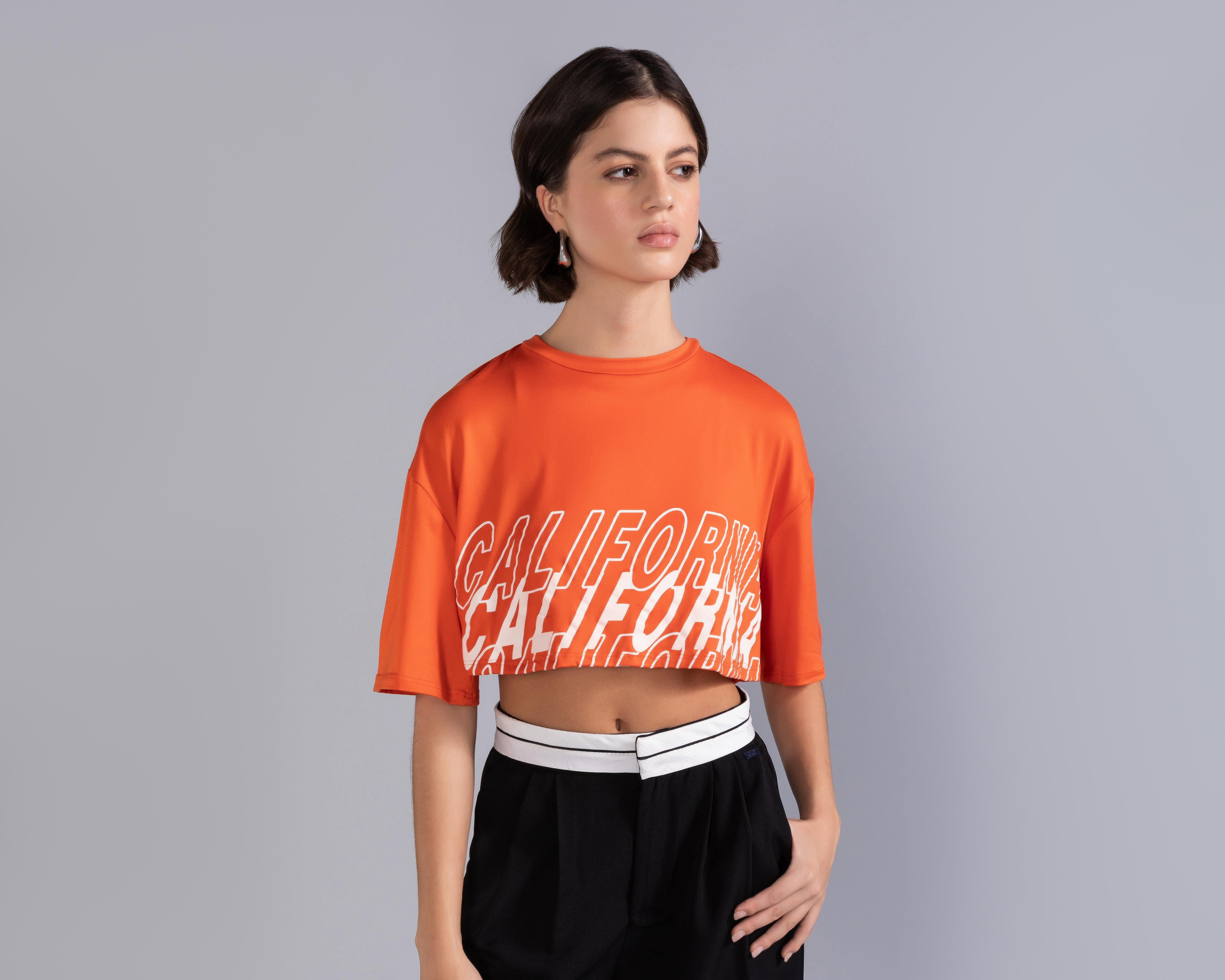 Foto 3 pulgar | Playera Anaranjada para Mujer