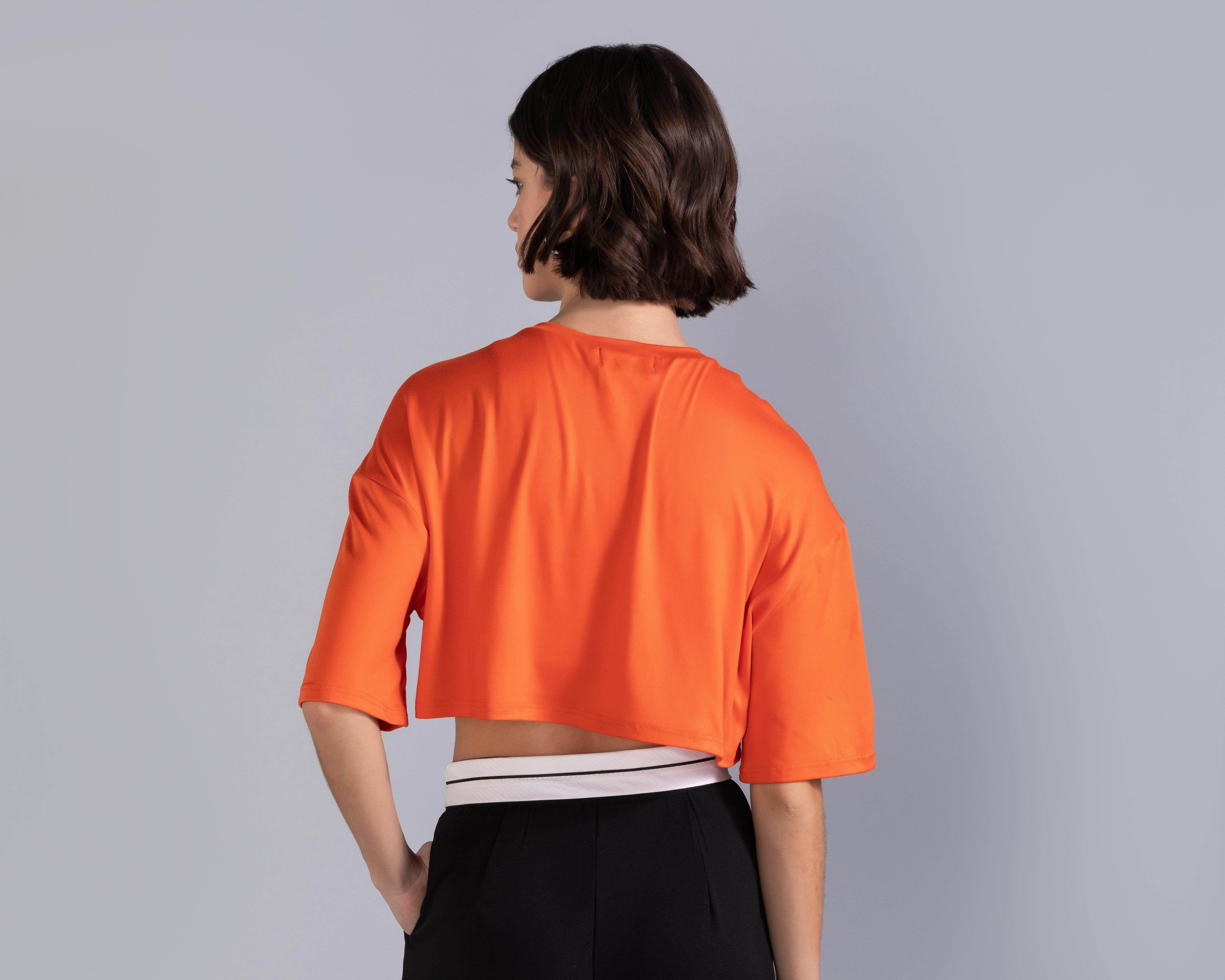 Foto 4 pulgar | Playera Anaranjada para Mujer