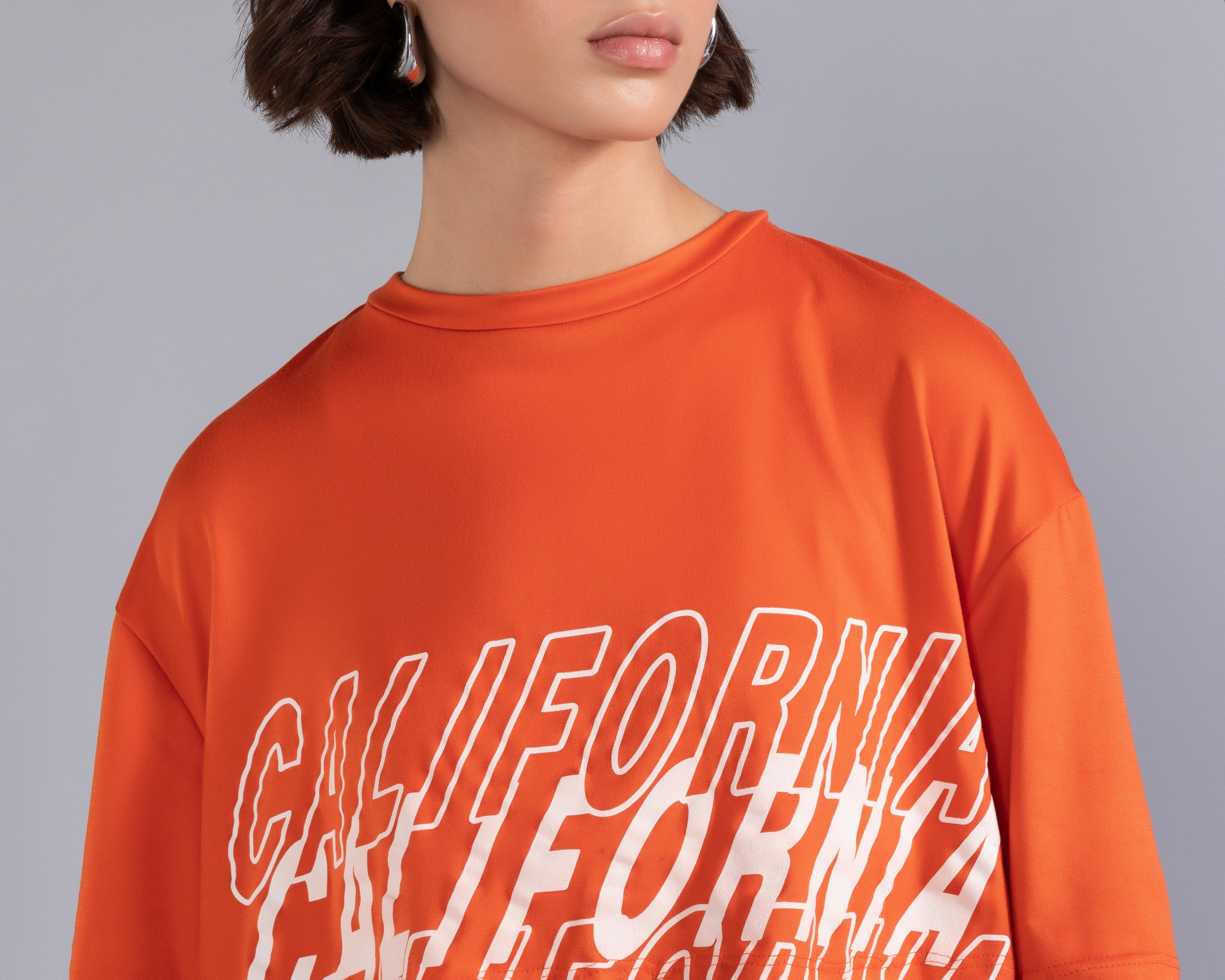 Foto 5 pulgar | Playera Anaranjada para Mujer