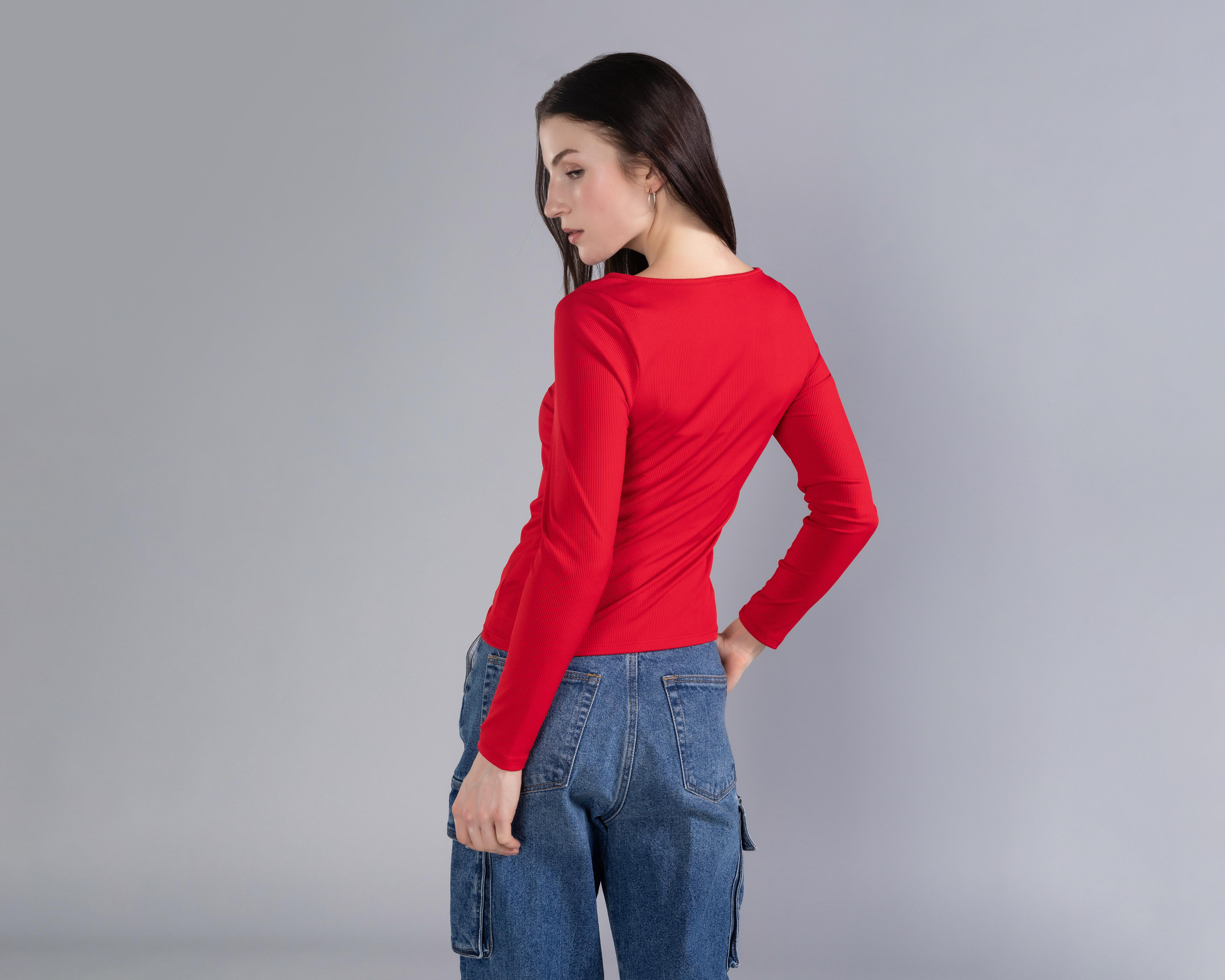 Foto 4 pulgar | Playera Strona Manga Larga para Mujer