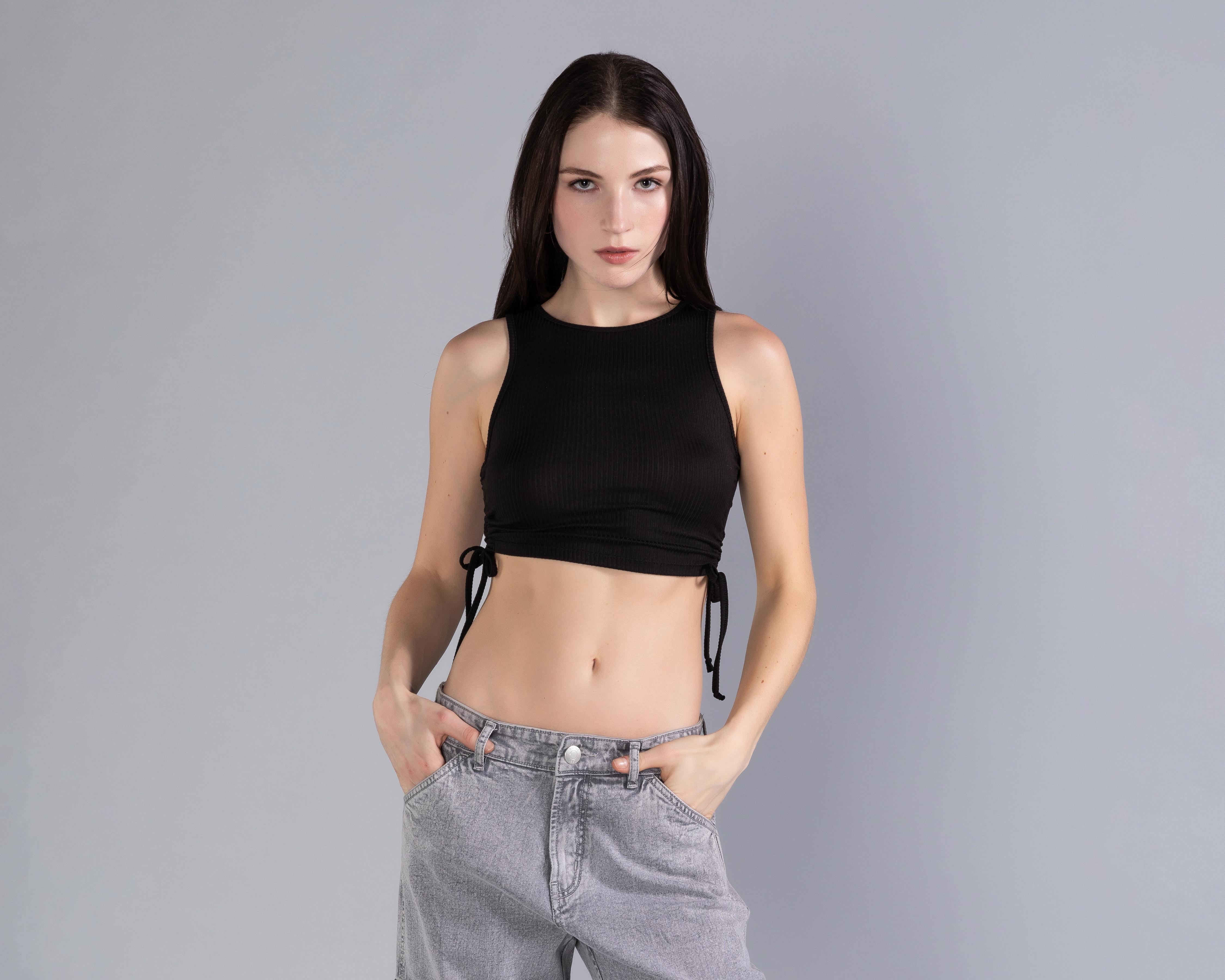 Foto 3 pulgar | Playera Strona Negra para Mujer