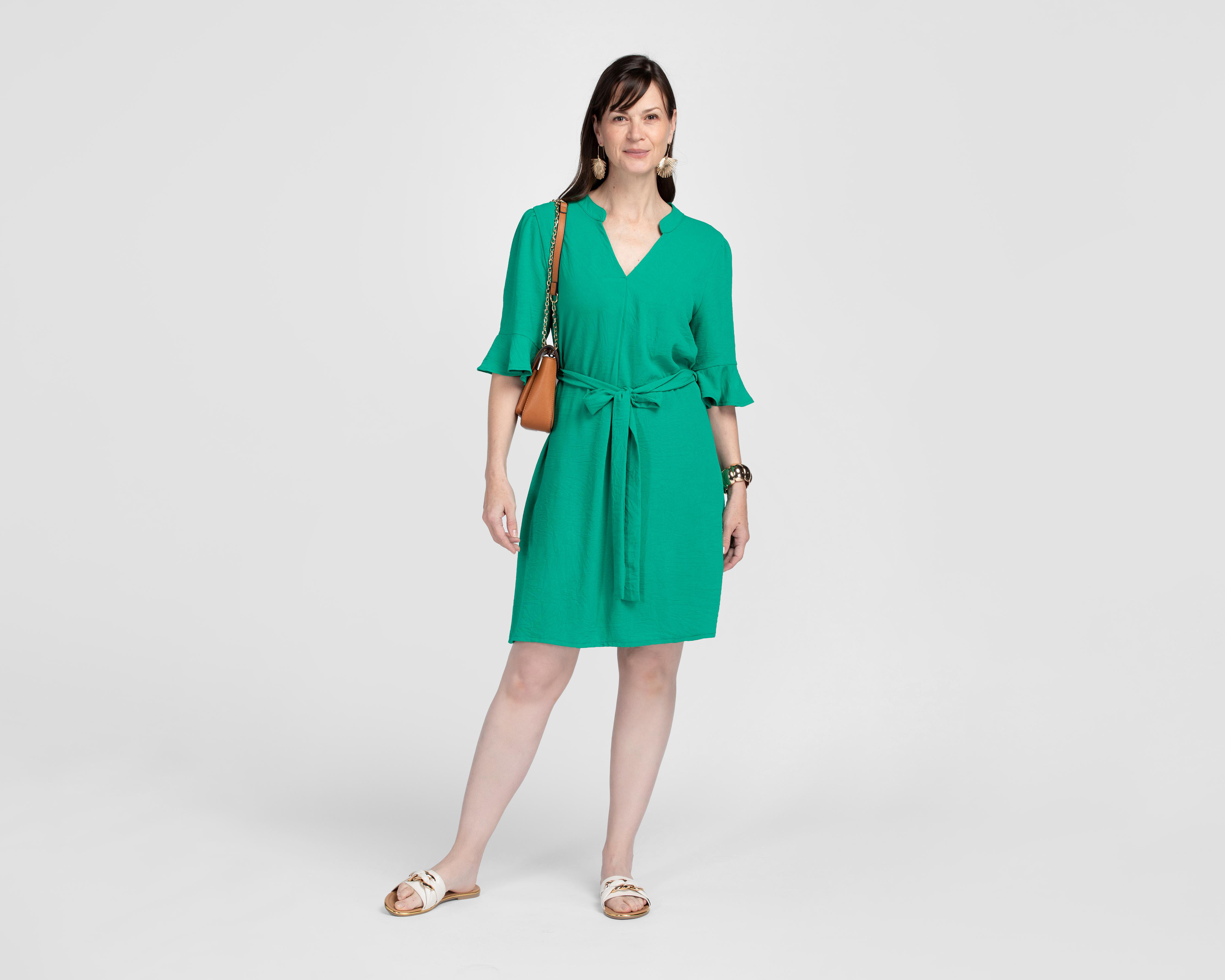 Foto 2 | Vestido Casual Sahara con Cinturón y Olanes para Mujer