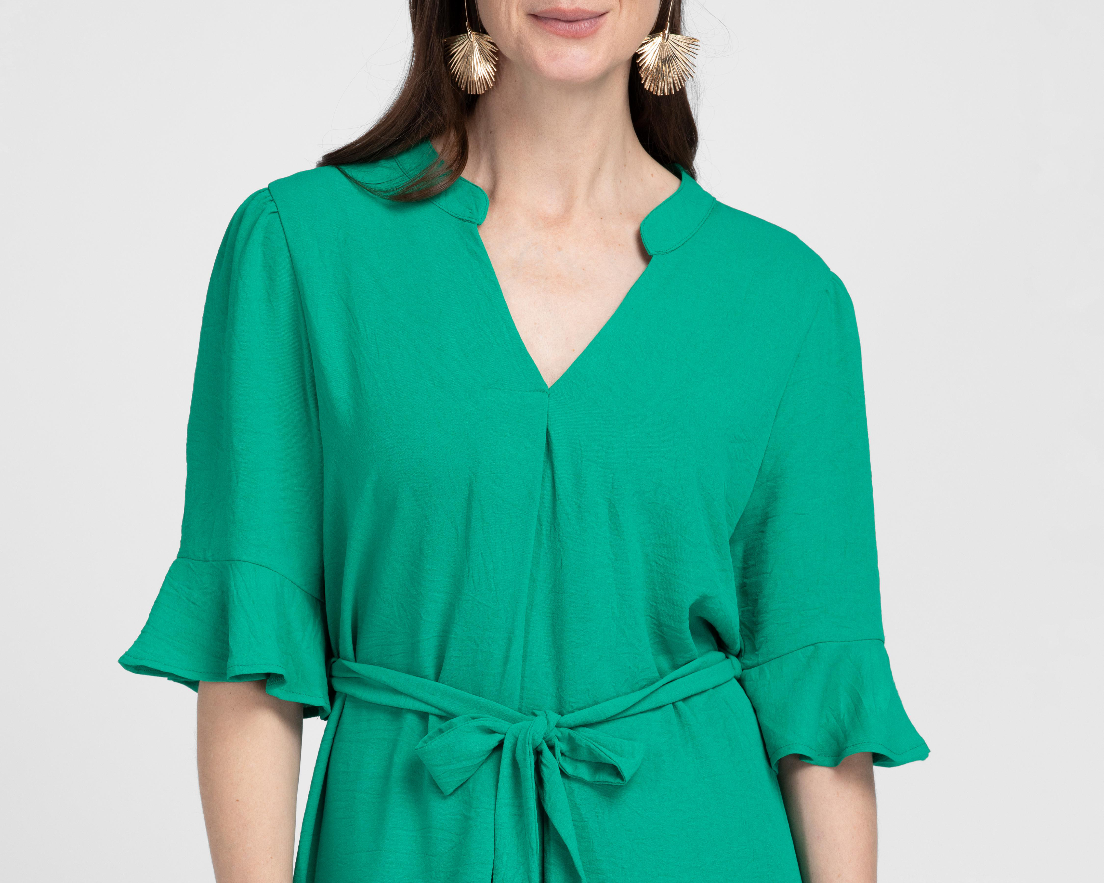 Foto 5 pulgar | Vestido Casual Sahara con Cinturón y Olanes para Mujer