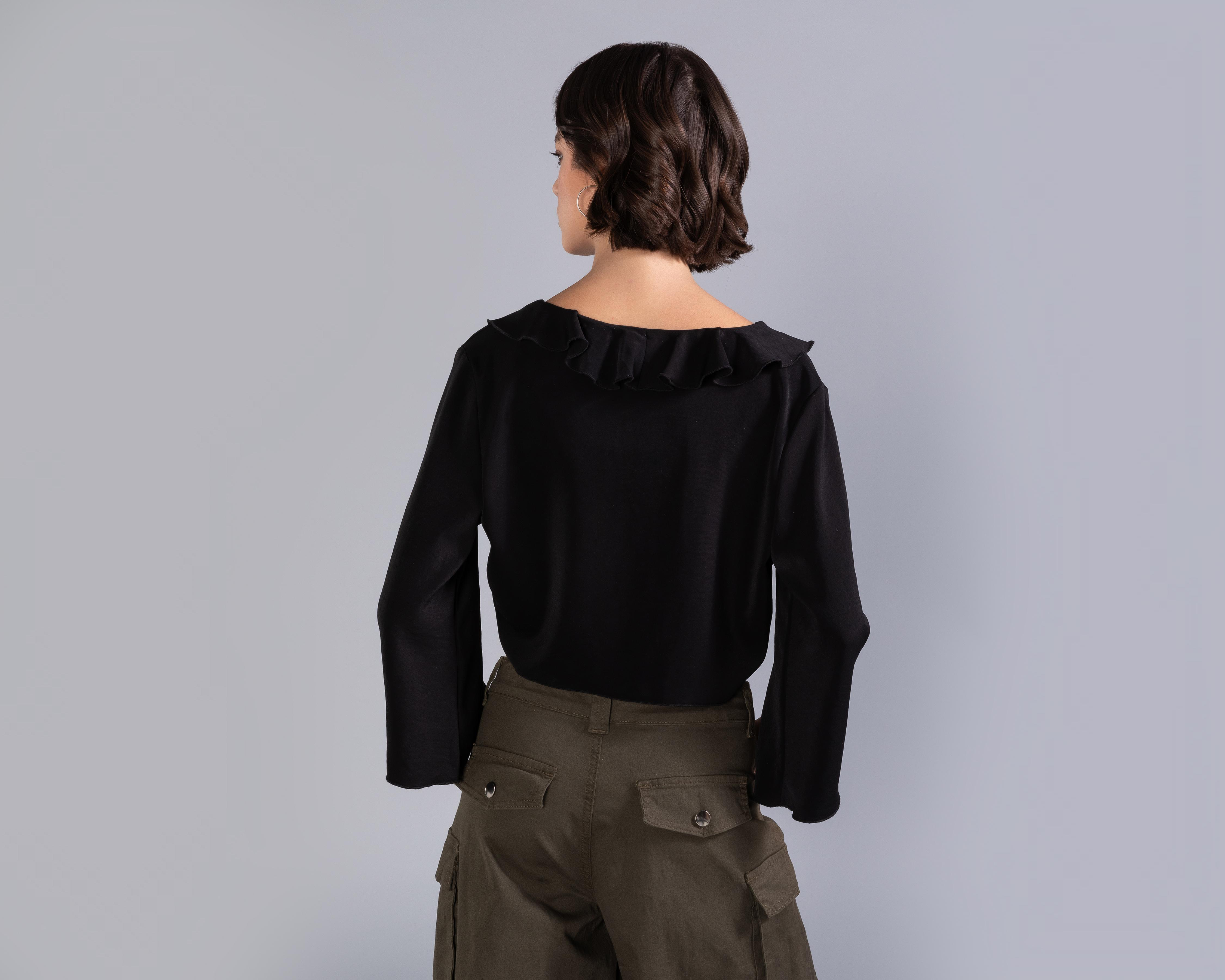 Foto 4 pulgar | Blusa Thinner Negra para Mujer