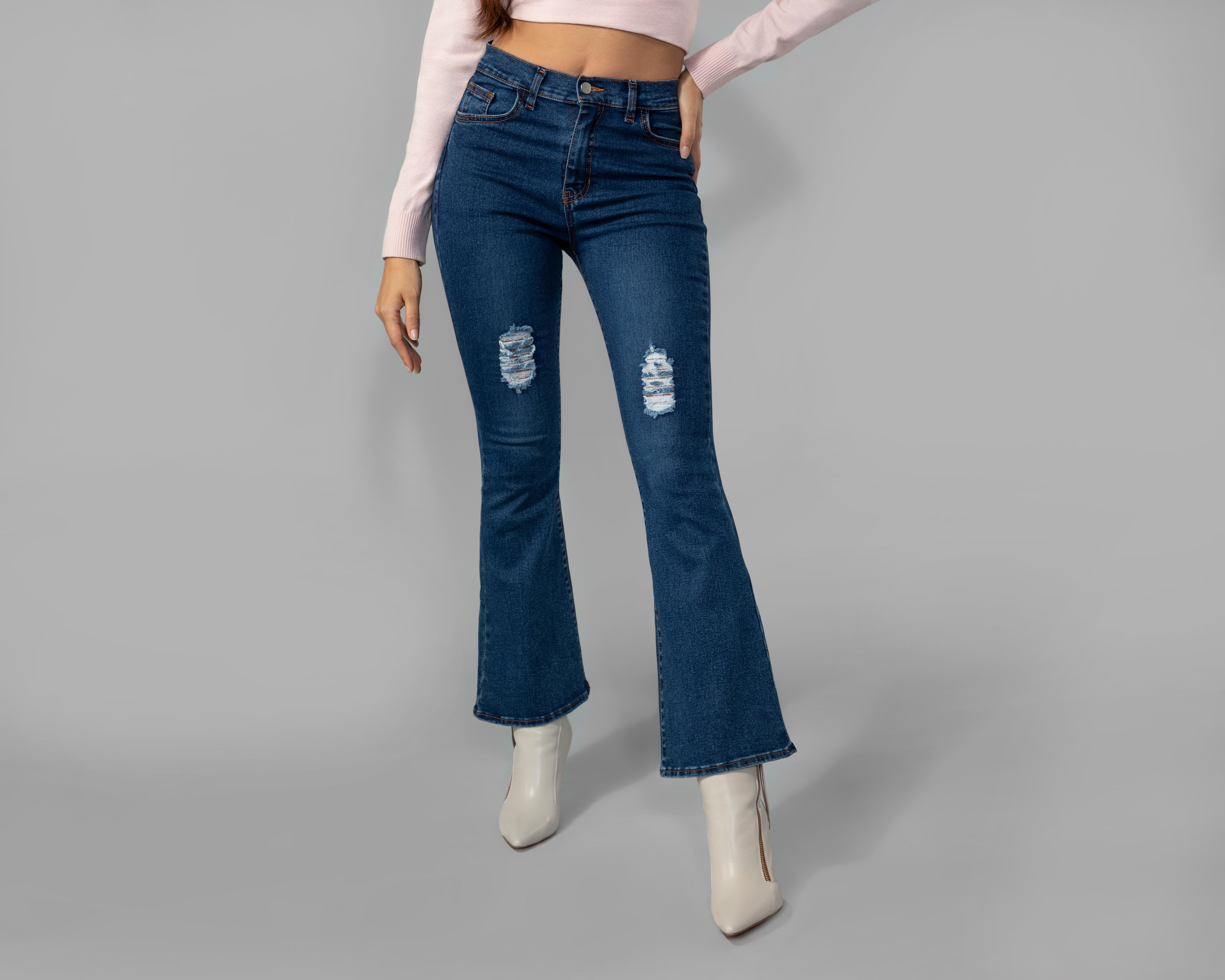 Foto 3 pulgar | Jeans Jennifer Lopez Flare Fit Deslavados