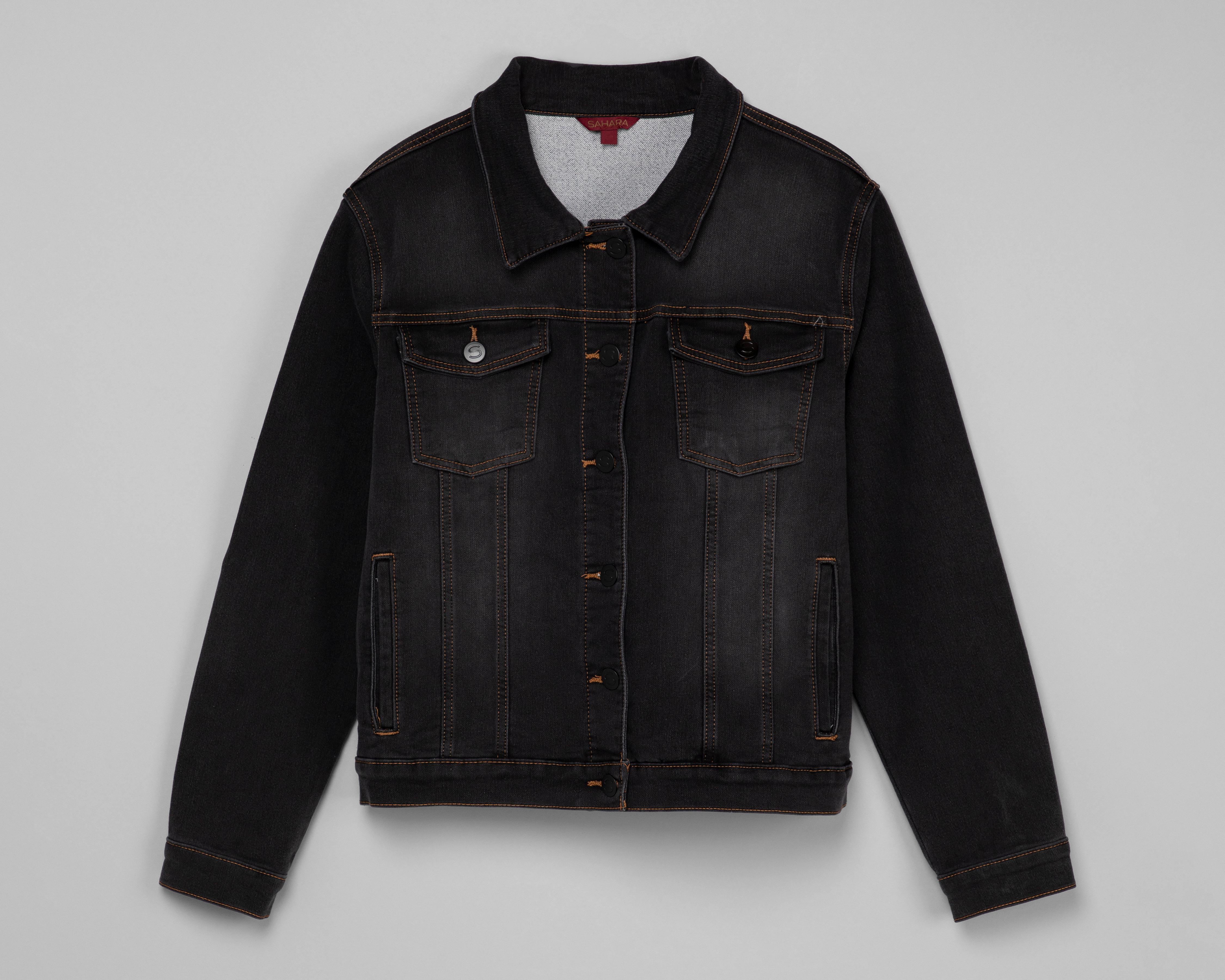 Foto 1 | Chamarra Sahara Trucker Negra