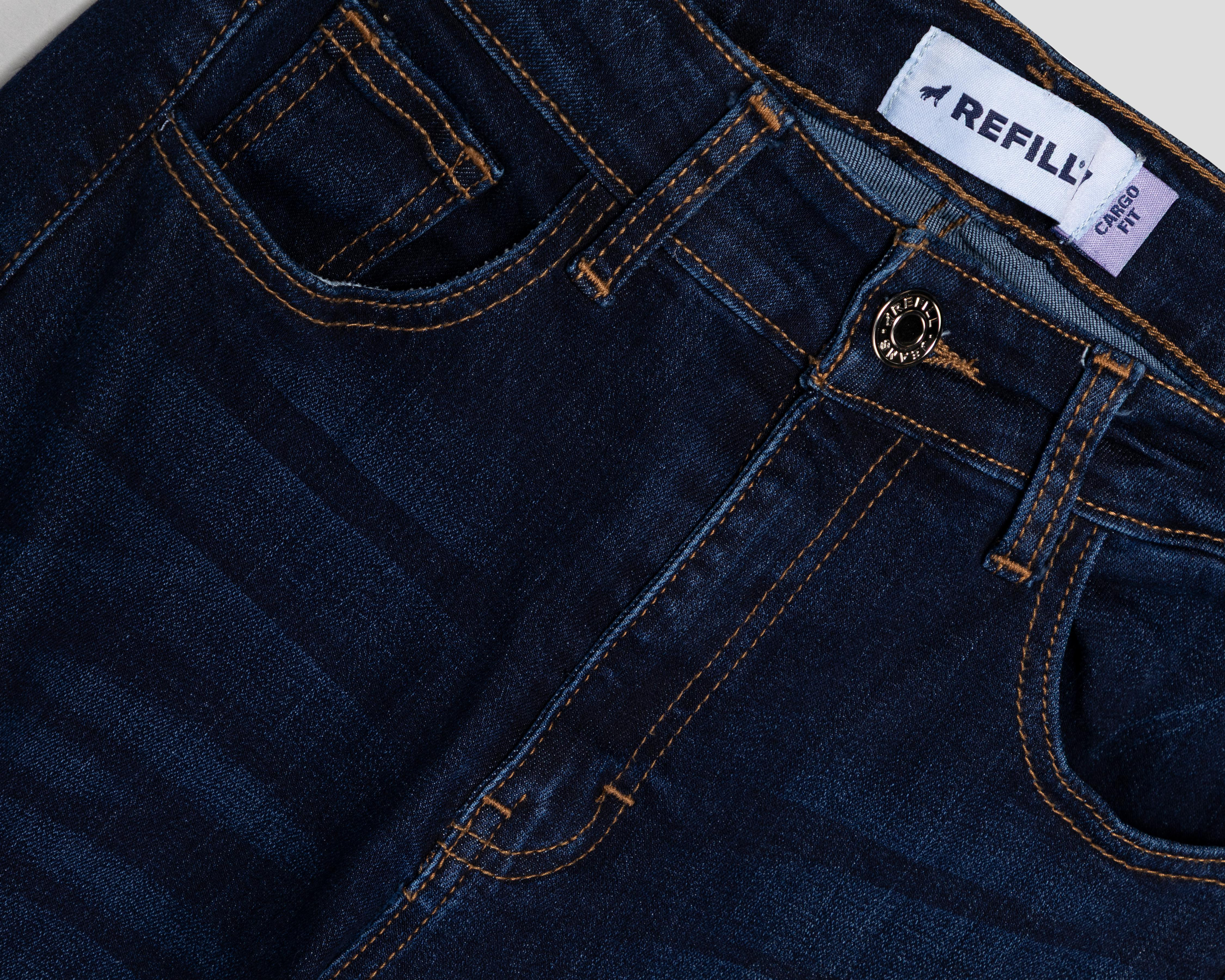 Foto 4 pulgar | Pantalón Cargo Refill Azul para Mujer