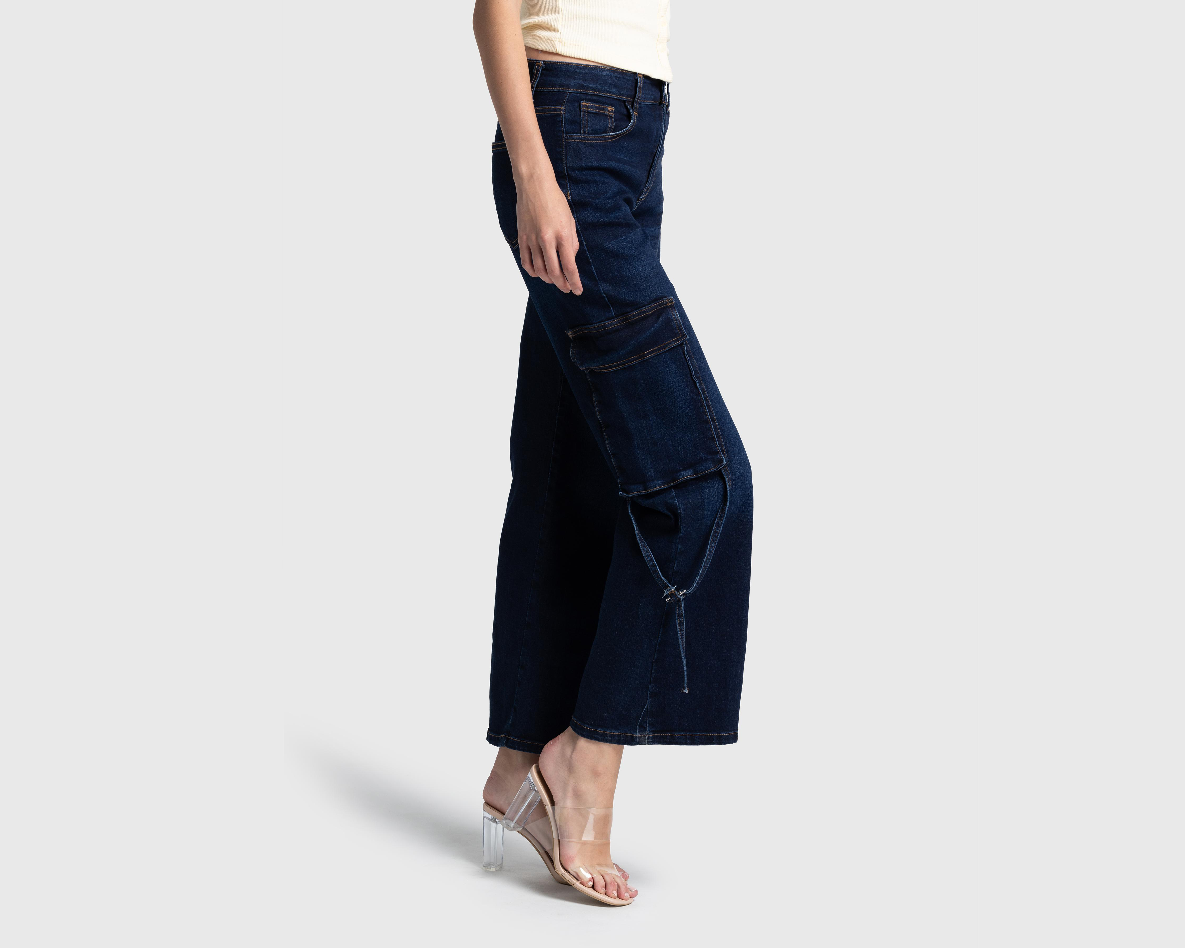 Foto 4 | Pantalón Cargo Refill Azul para Mujer