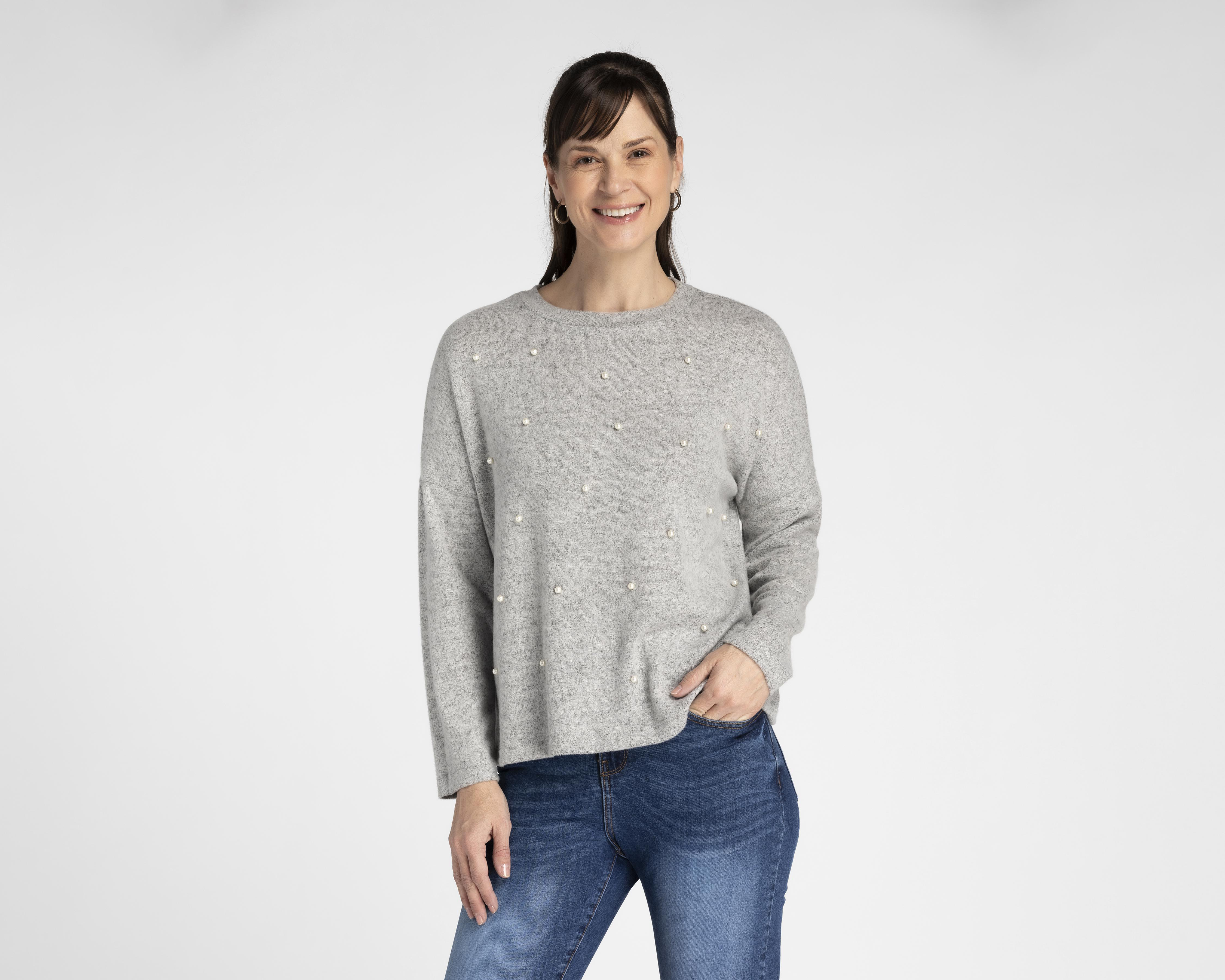 Blusa Sahara Manga Larga con Perlas
