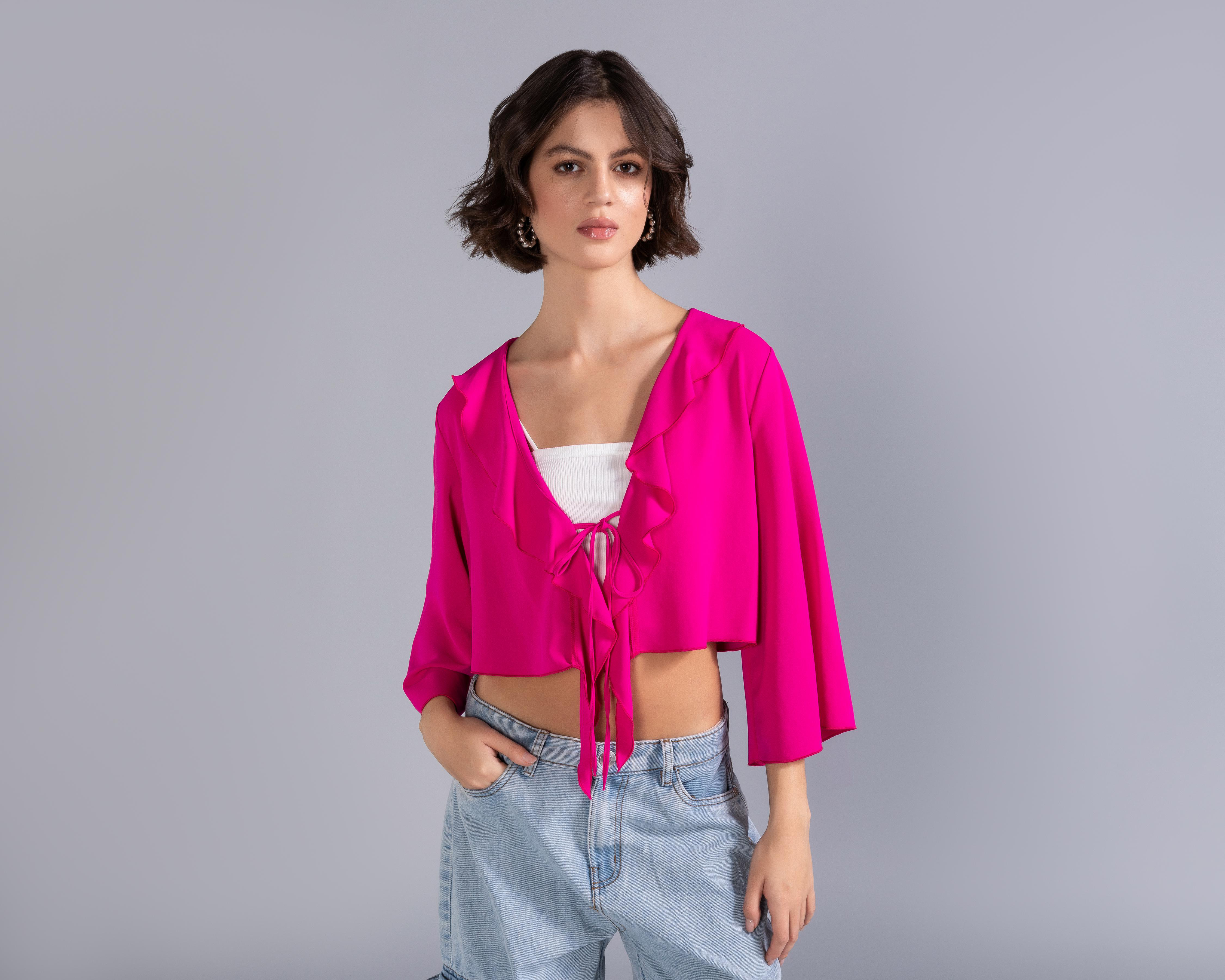 Foto 3 pulgar | Blusa Thinner Fucsia para Mujer
