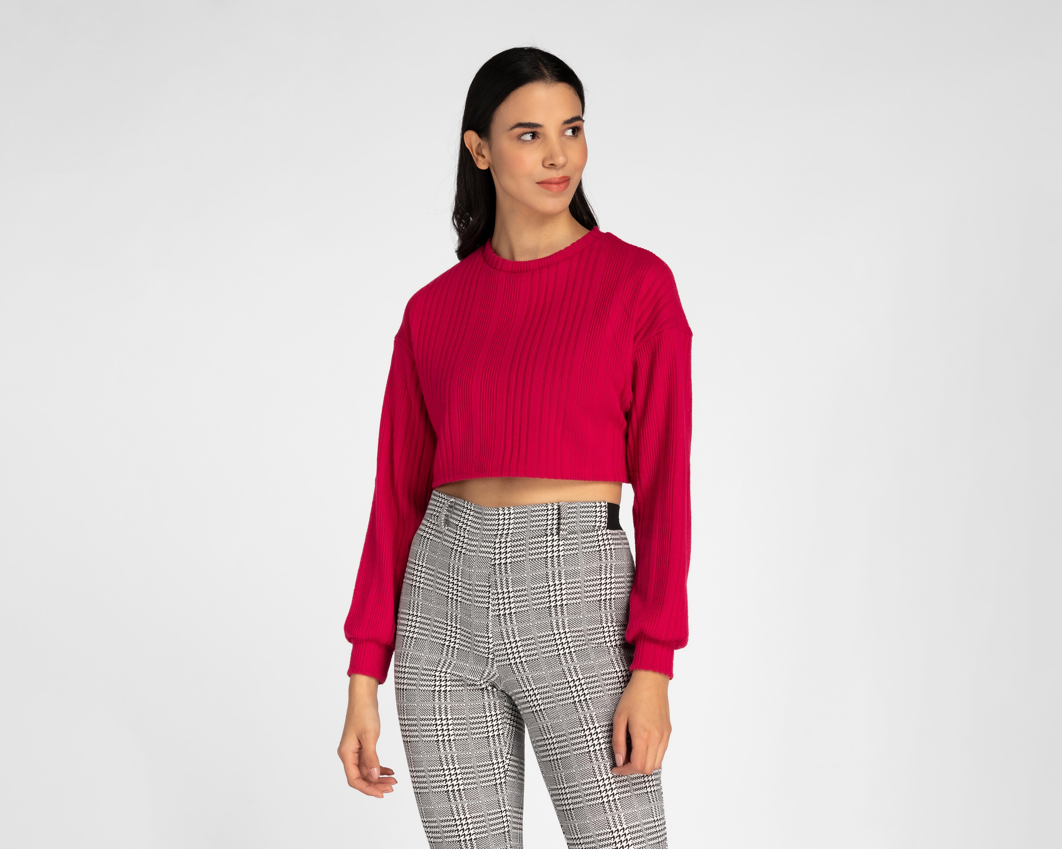 Blusa Sahara Manga Larga Cuello Redondo