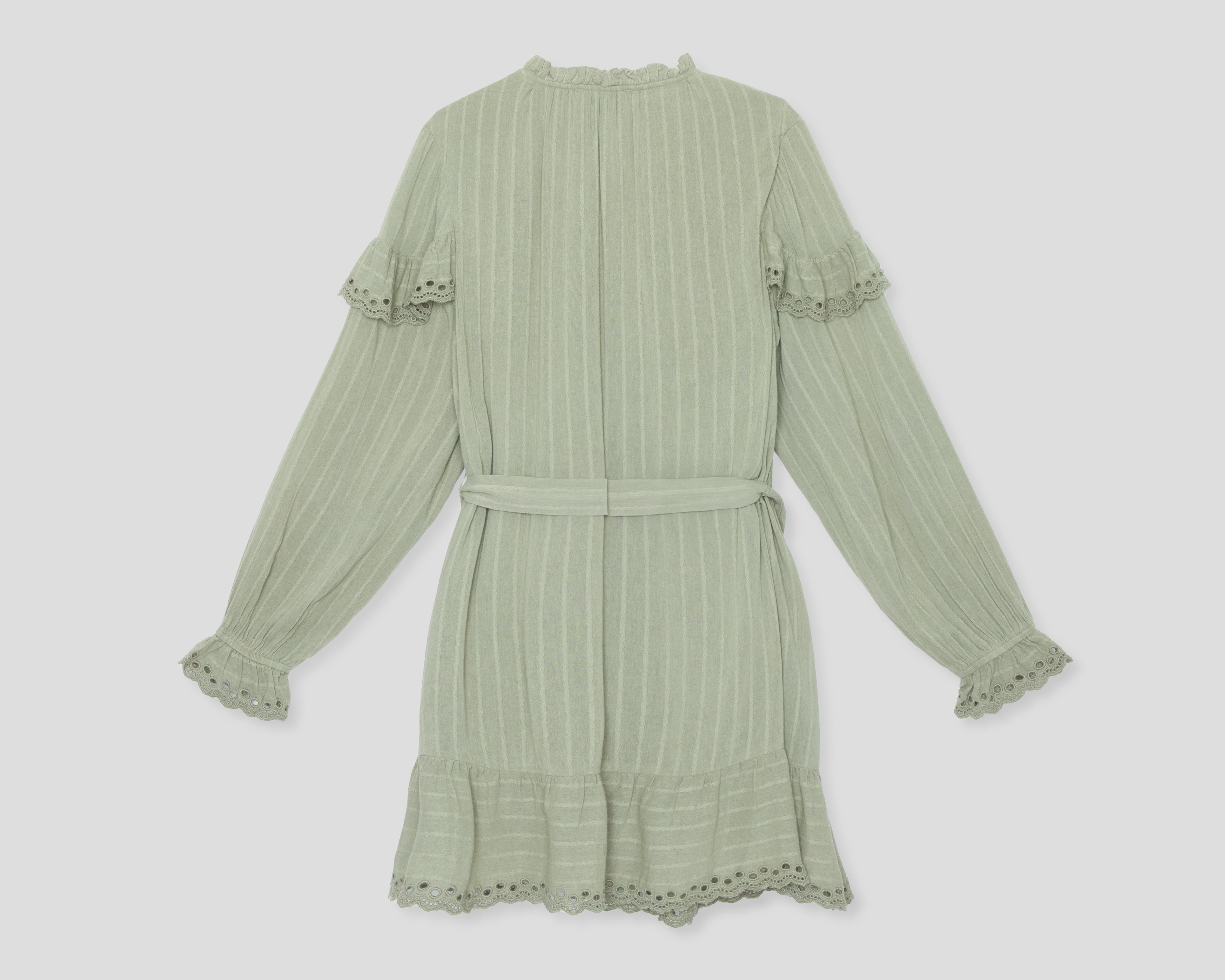 Foto 2 | Vestido Casual American Eagle Verde Manga Larga con Botones para Mujer