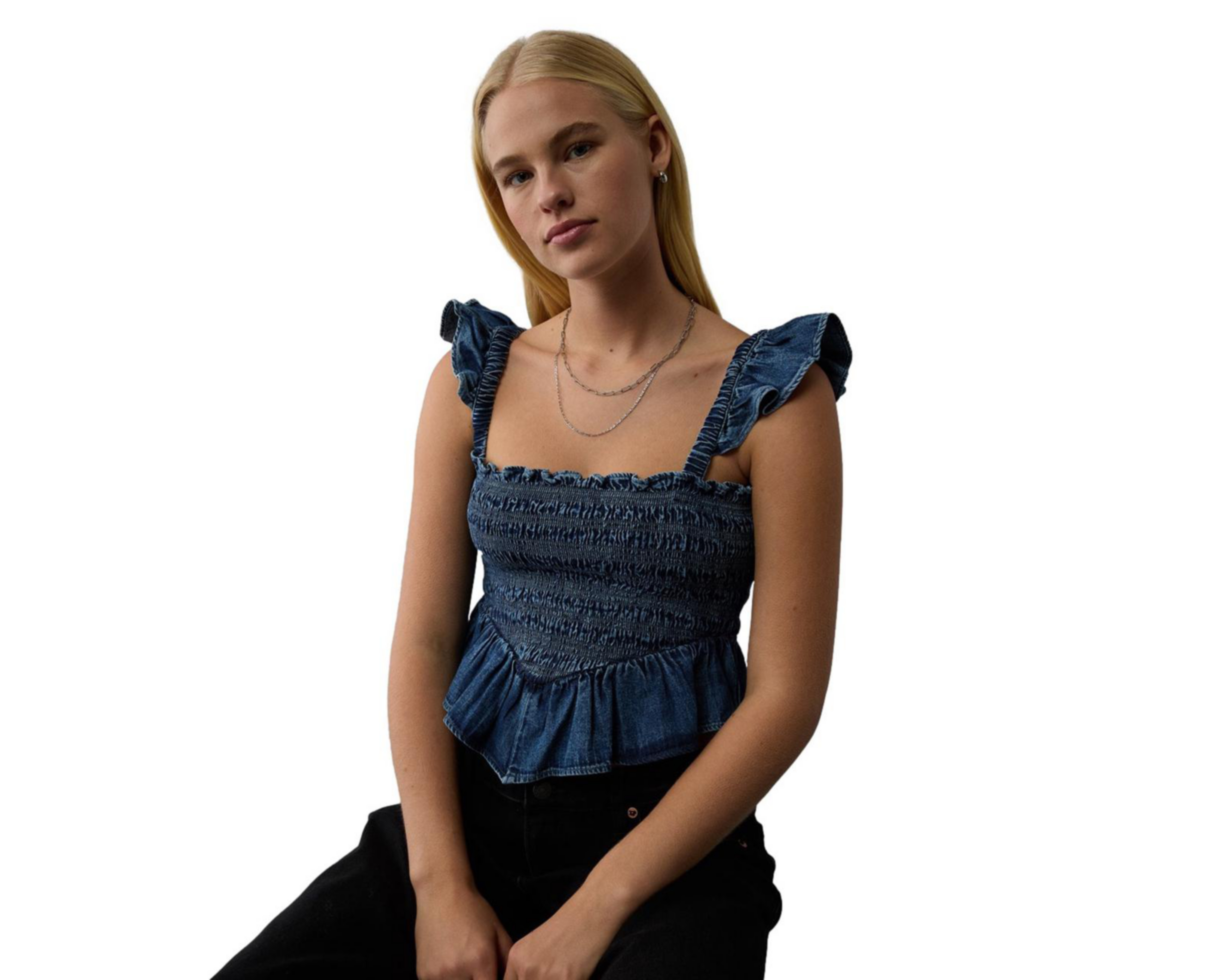 Foto 1 | Blusa Azul American Eagle para Mujer