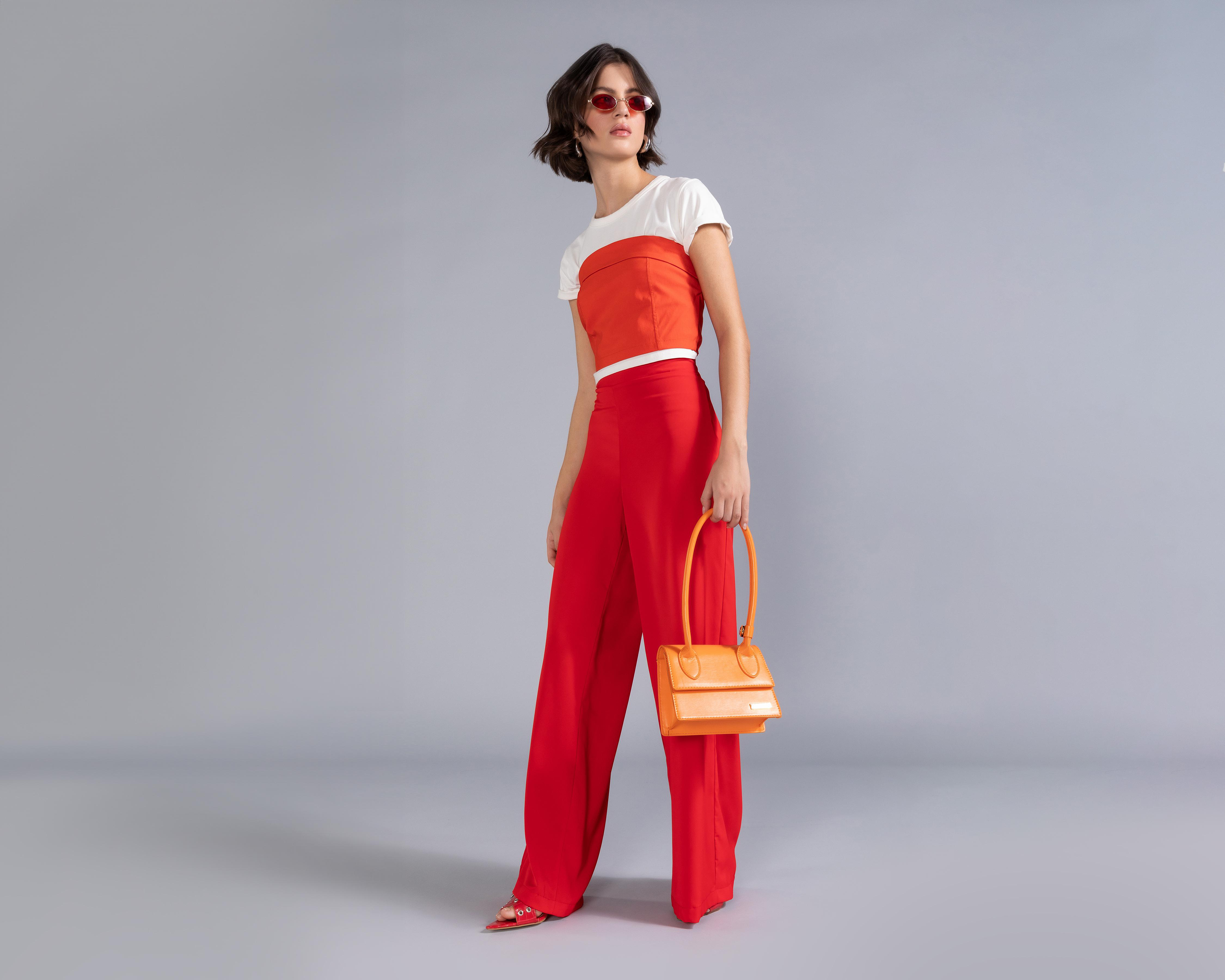 Pantalón Ancho Thinner Rojo para Mujer $449