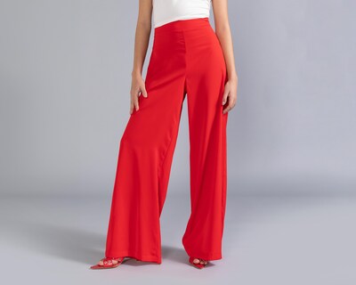 Foto 2 | Pantalón Ancho Thinner Rojo para Mujer