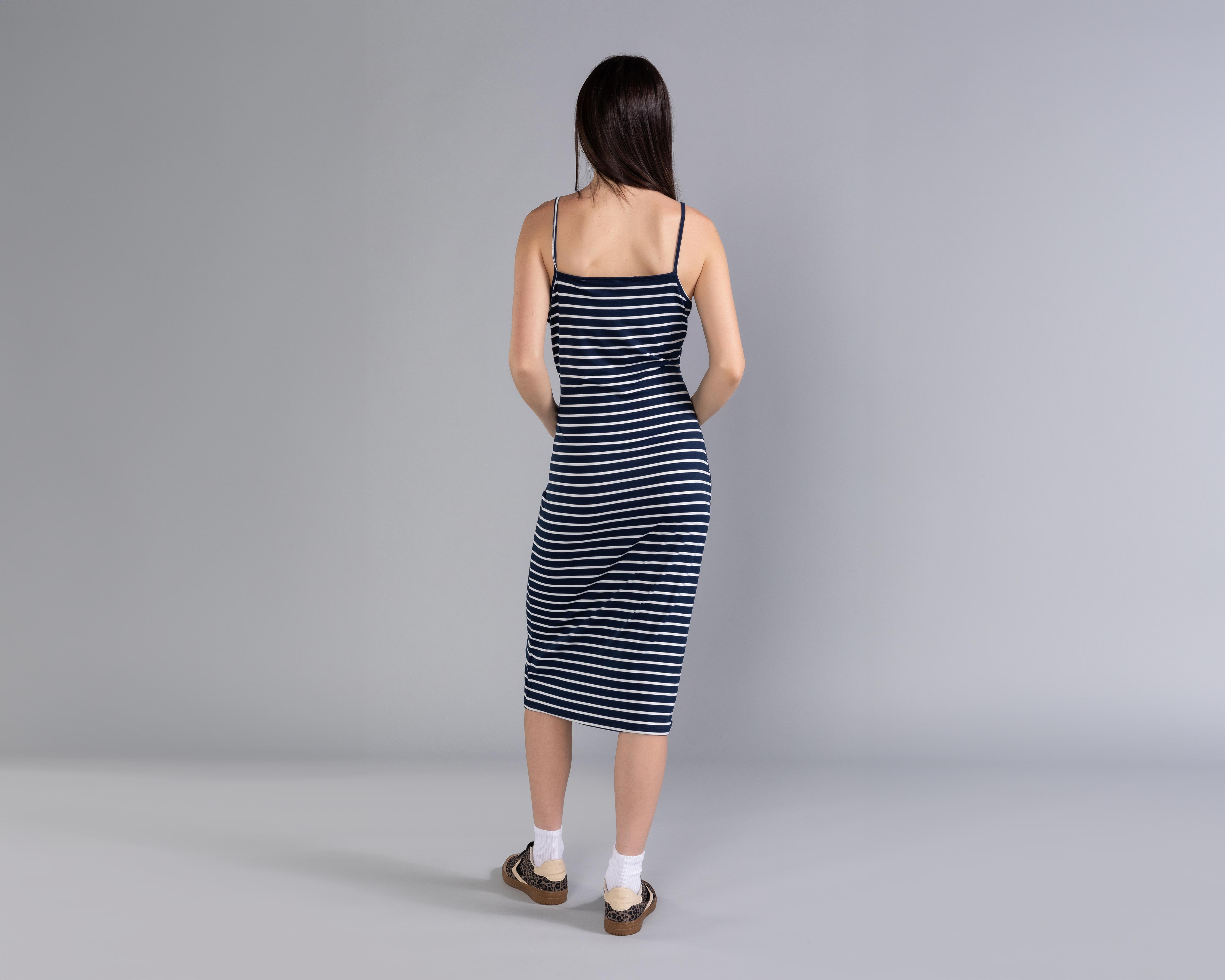 Foto 4 pulgar | Vestido Casual Thinner a Rayas con Tirantes