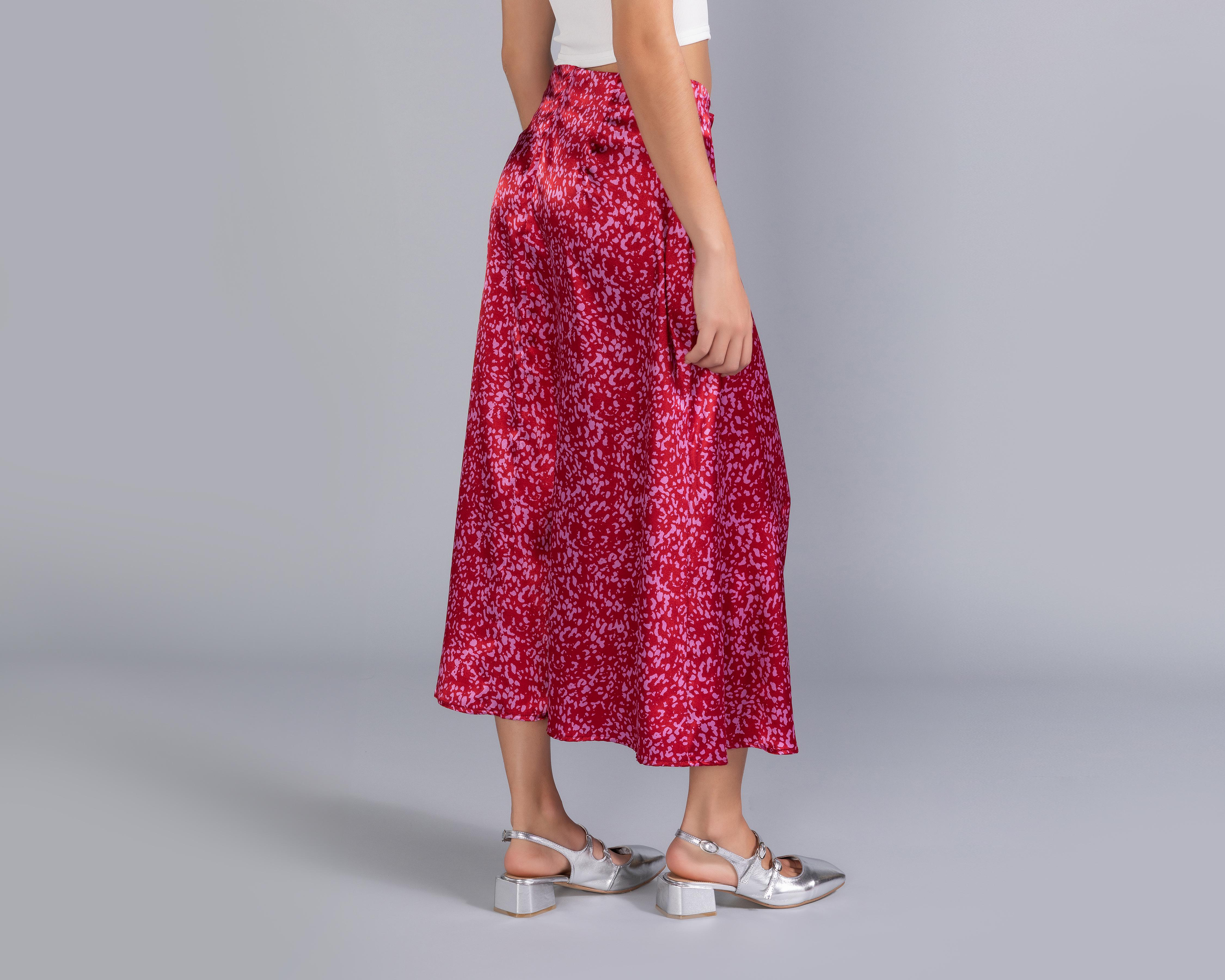 Foto 3 | Falda Larga Thinner Roja para Mujer