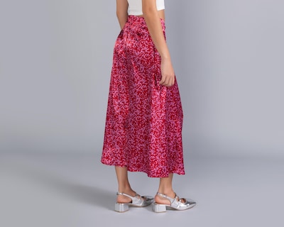 Foto 3 | Falda Larga Thinner Roja para Mujer