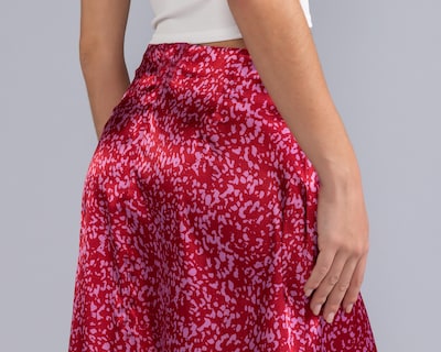 Foto 5 | Falda Larga Thinner Roja para Mujer