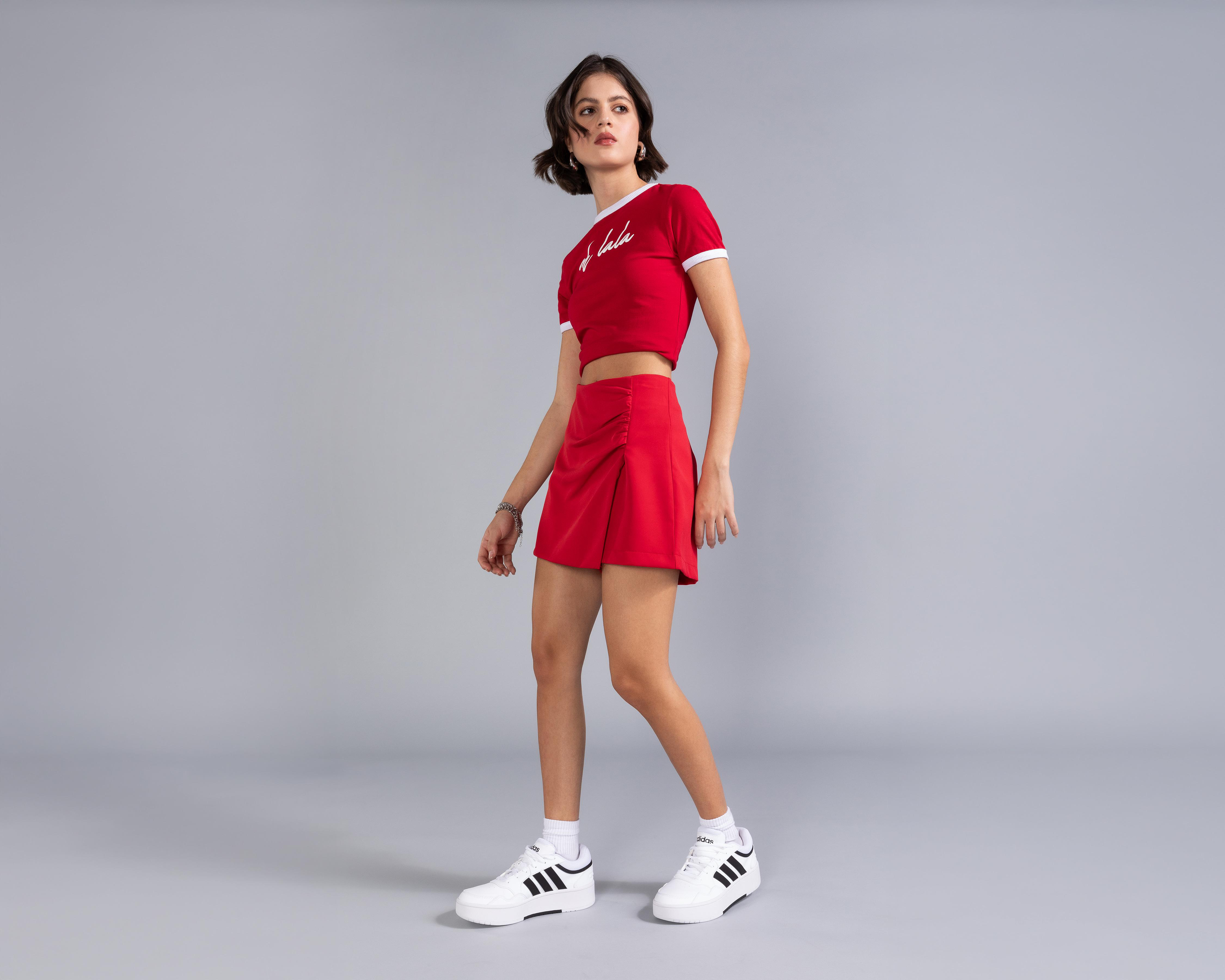 Foto 1 | Short Falda Corta Thinner Roja para Mujer