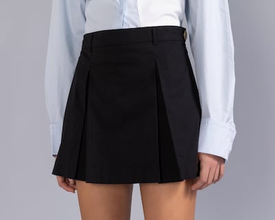 Foto 4 | Short Falda Corta Thinner Negra para Mujer