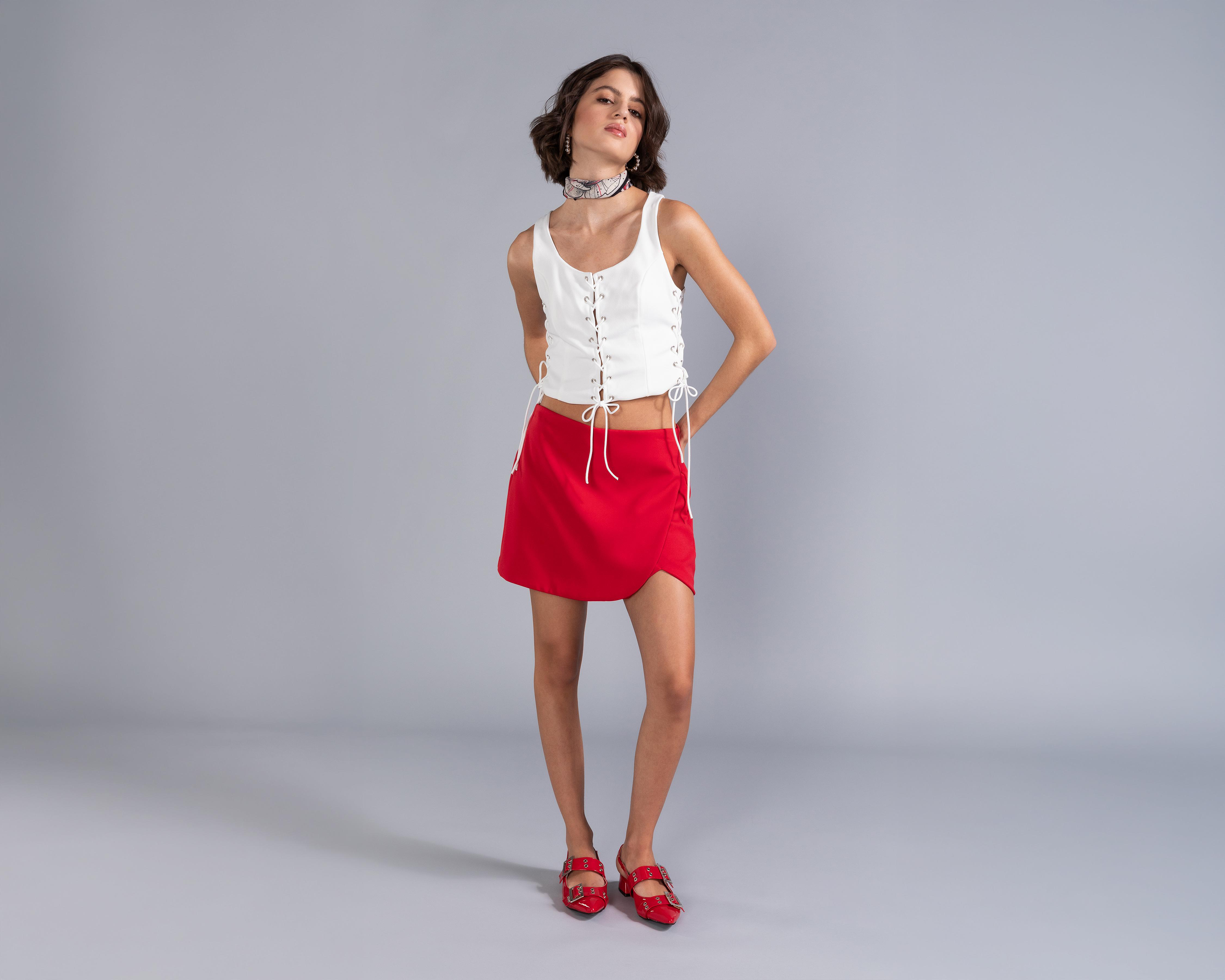 Foto 1 | Short Falda Corta Thinner Roja para Mujer