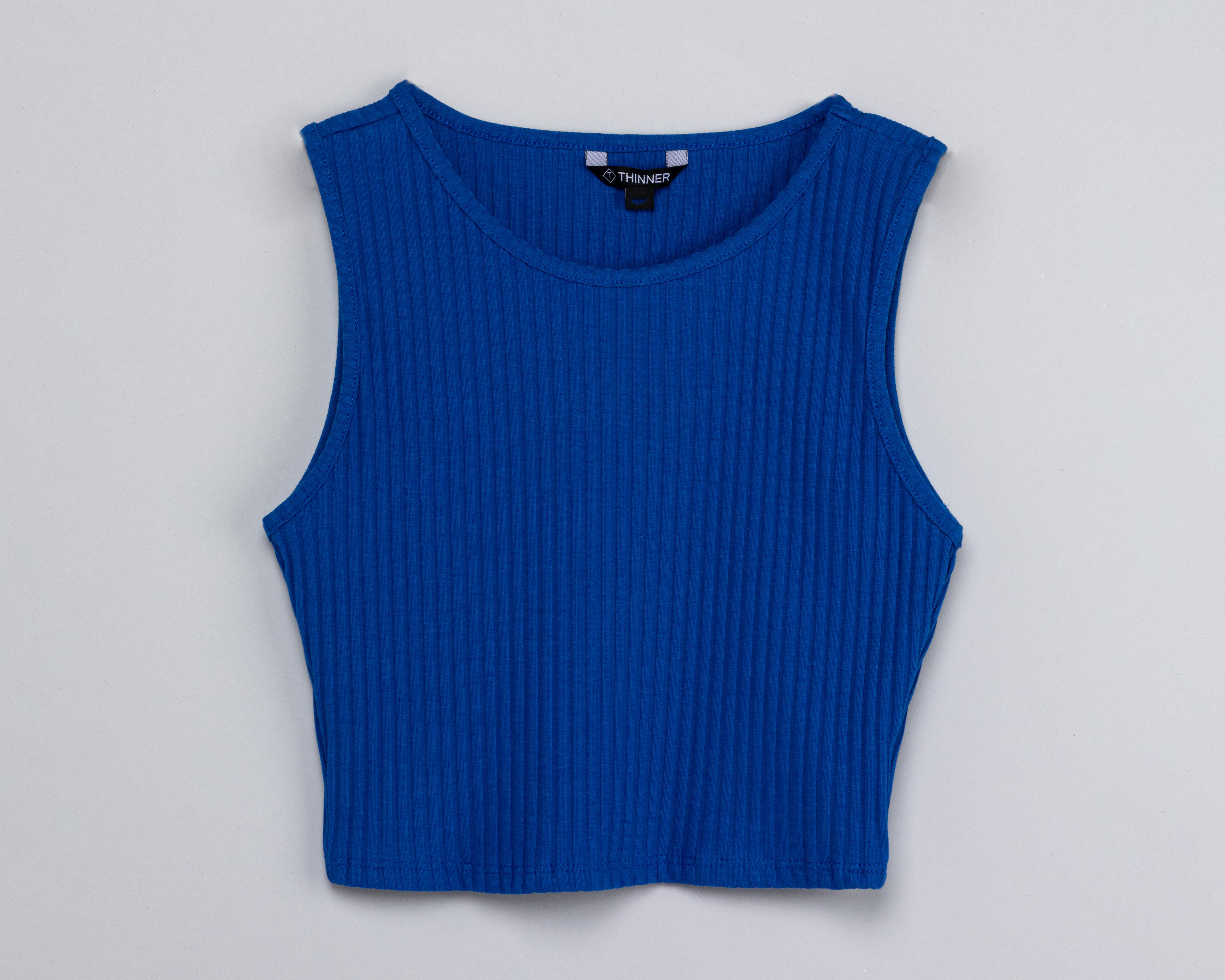 Foto 1 | Playera Thinner Azul sin Mangas