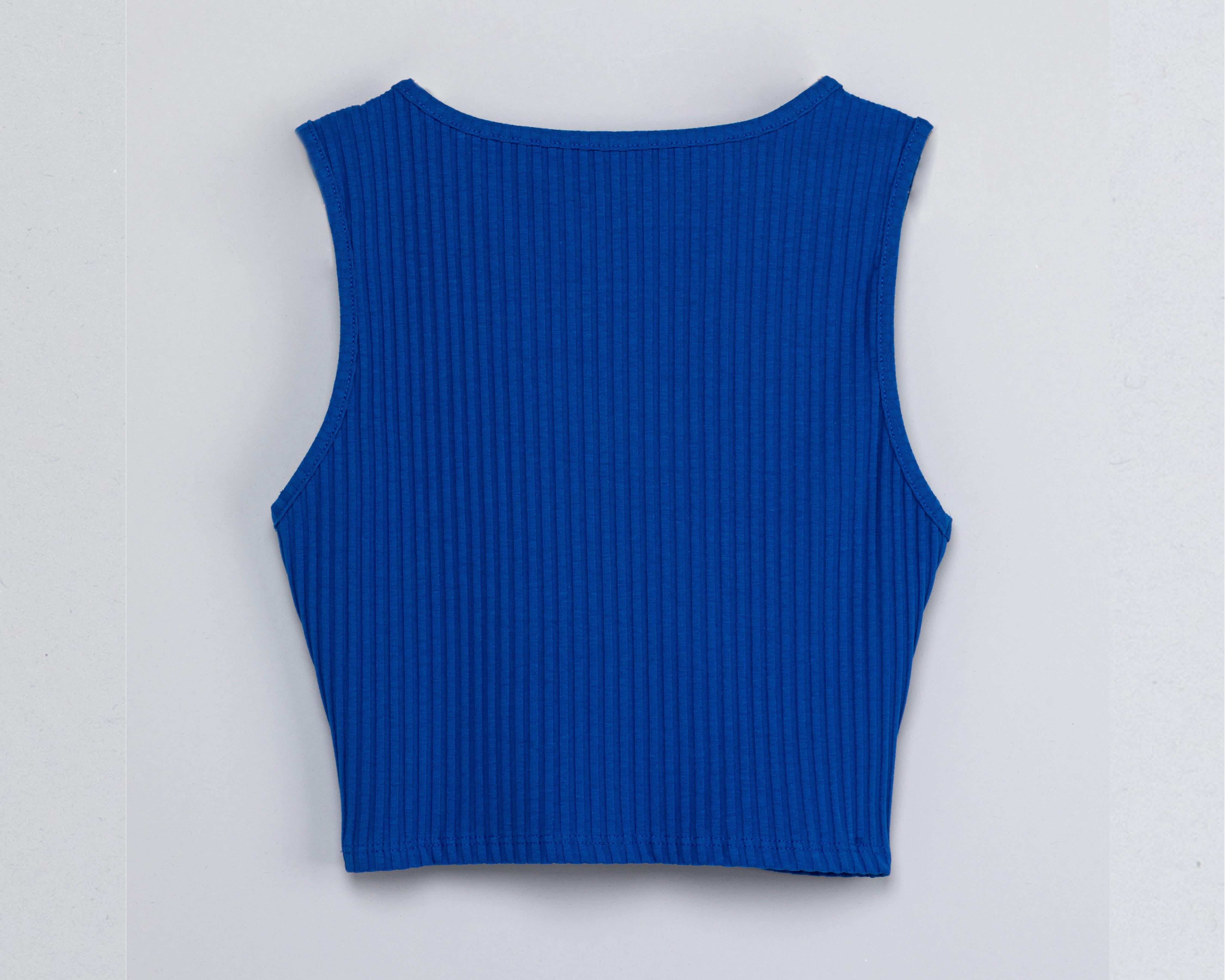Foto 3 pulgar | Playera Thinner Azul sin Mangas