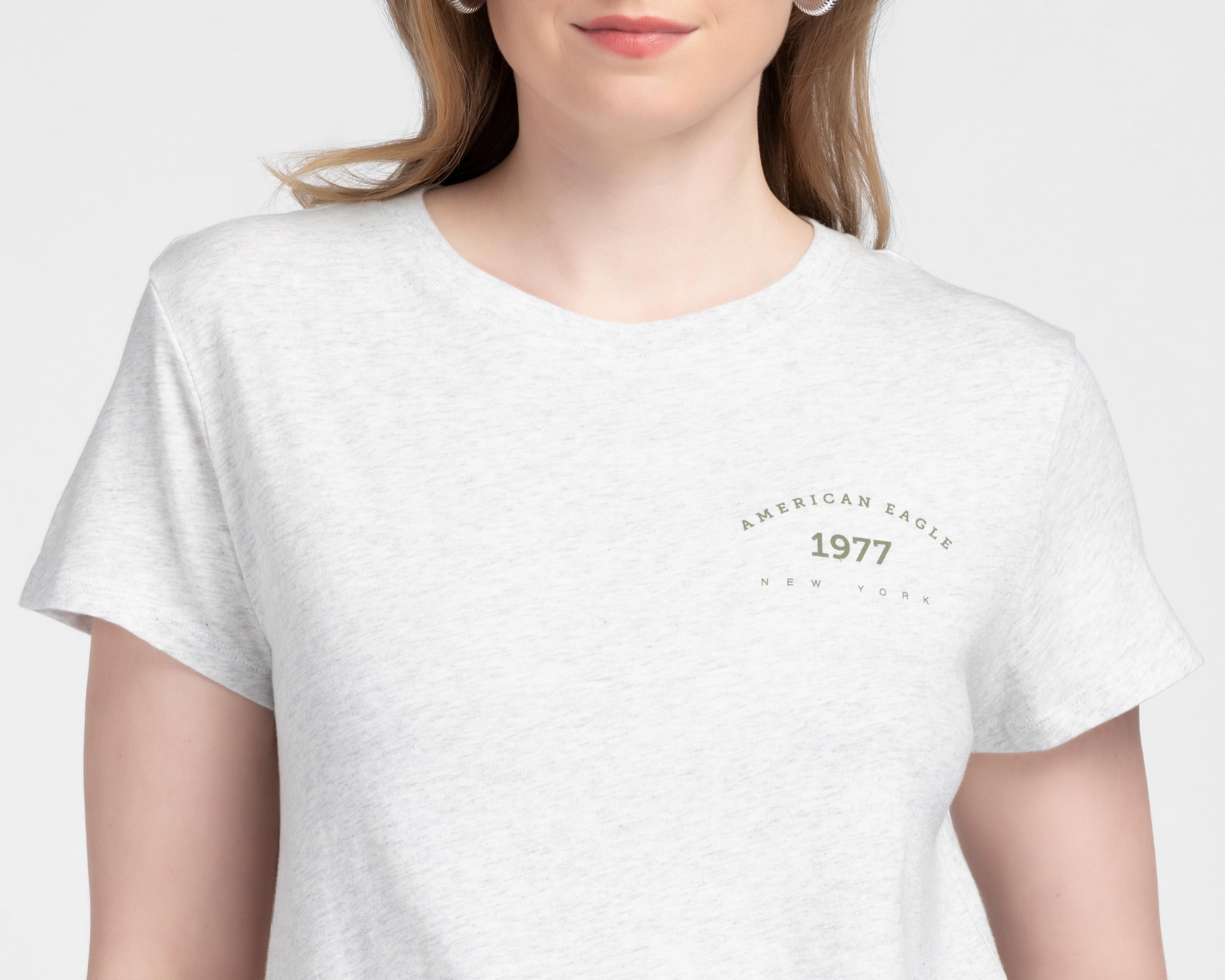 Foto 5 pulgar | Playera Gris American Eagle para Mujer