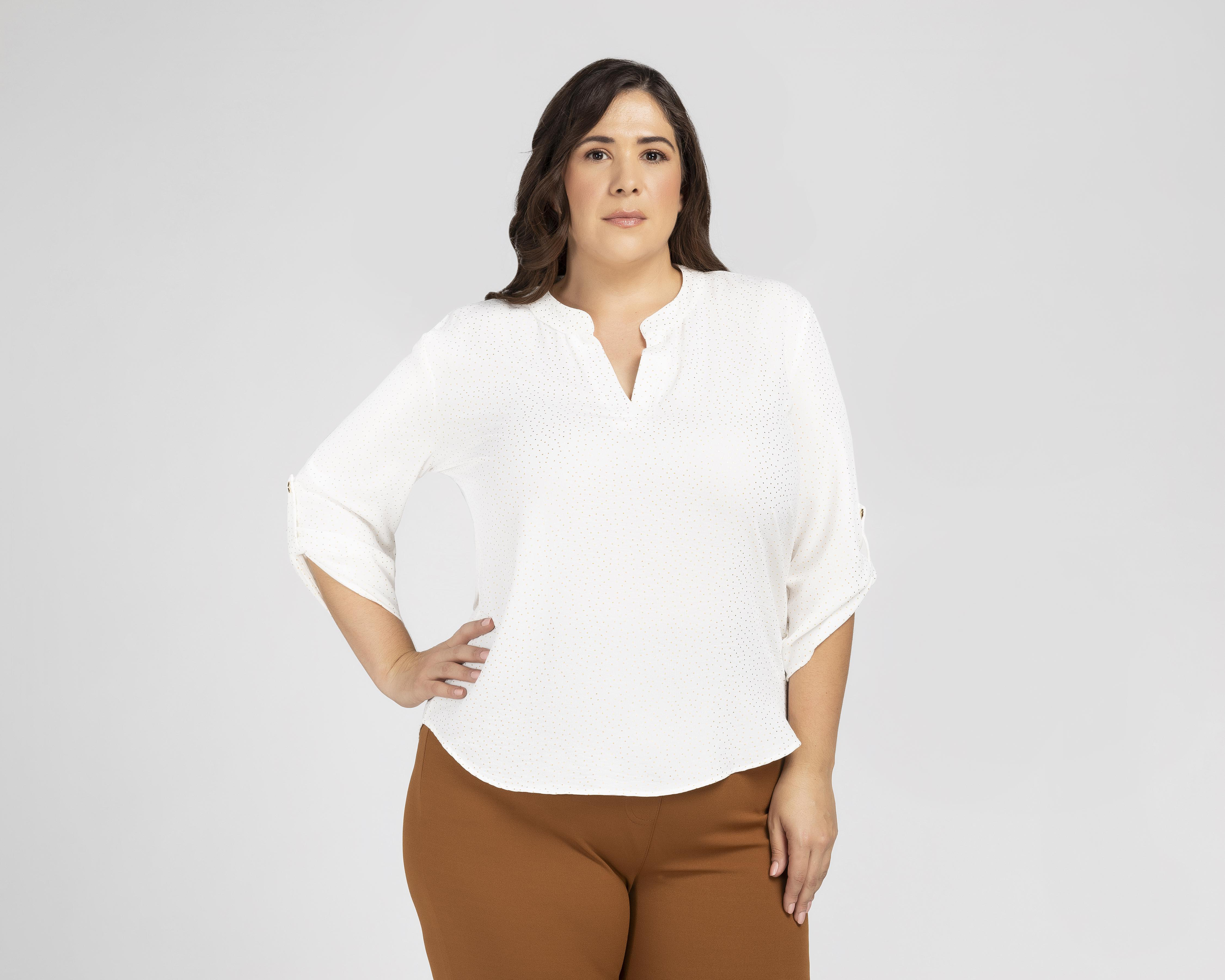 Foto 2 pulgar | Blusa Sahara Manga 3/4 con Cuello Mao