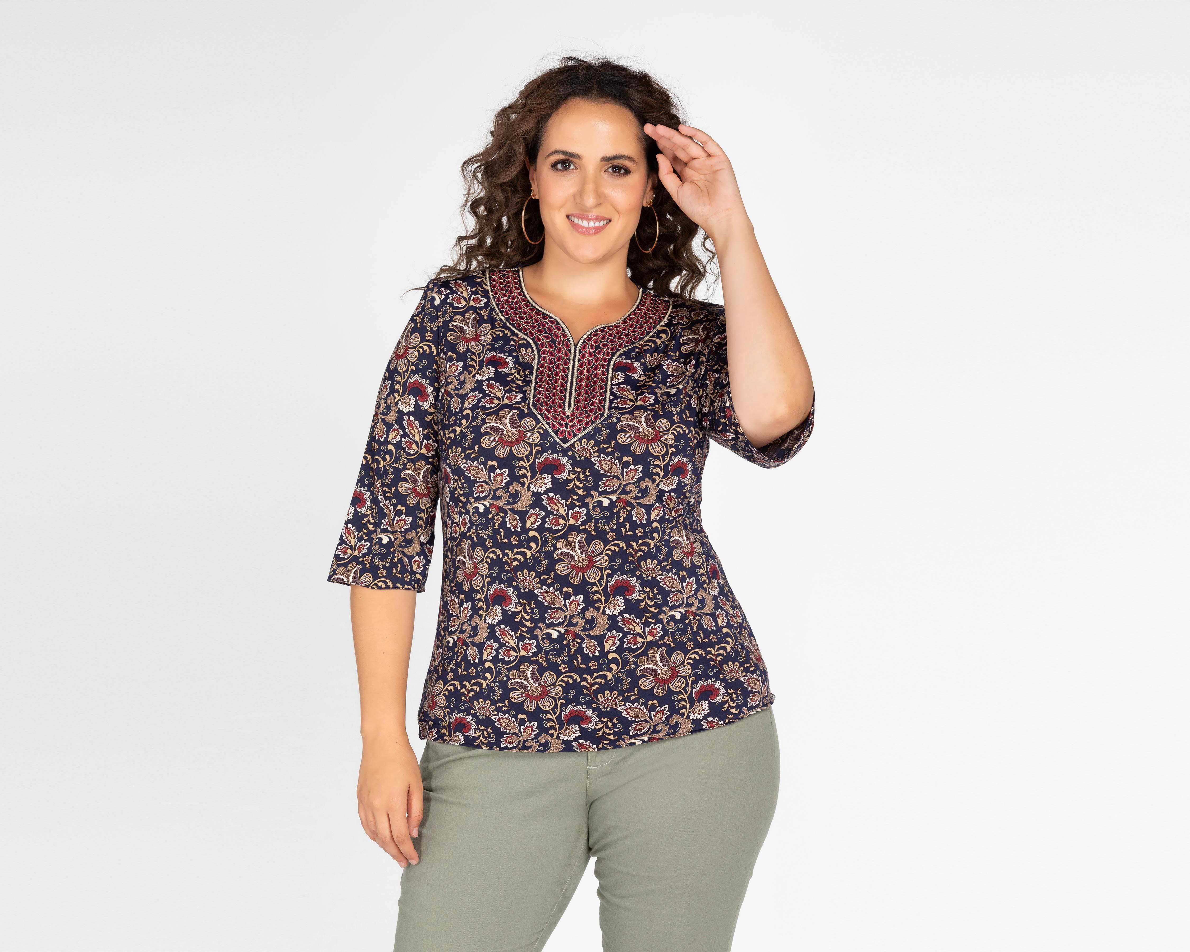 Foto 1 | Blusa Paloma Manga 3/4 Estampada
